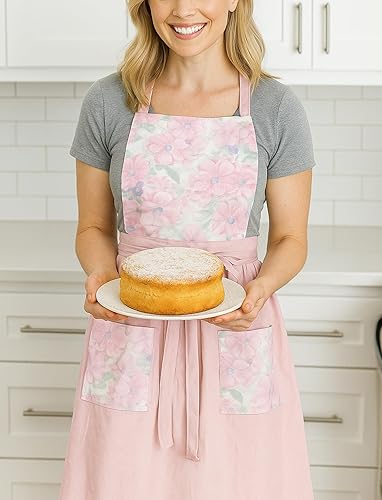 Miniatura 3 de Delantal vintage para mujer con bolsillos, delantales florales para cocinar, hornear, jardinería