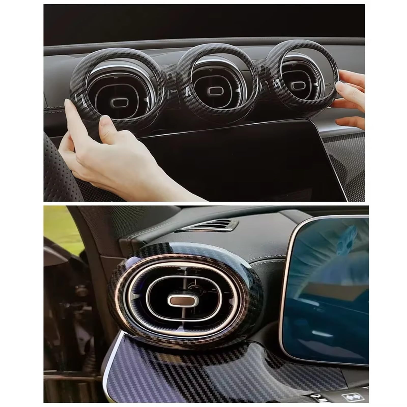 Compatible Con Benz Para Clase C W206 C200 2022 2023 2024 2025 2026 Tablero De Instrumentos Coche Salida Aire CA Anillo Ventilación Cubierta