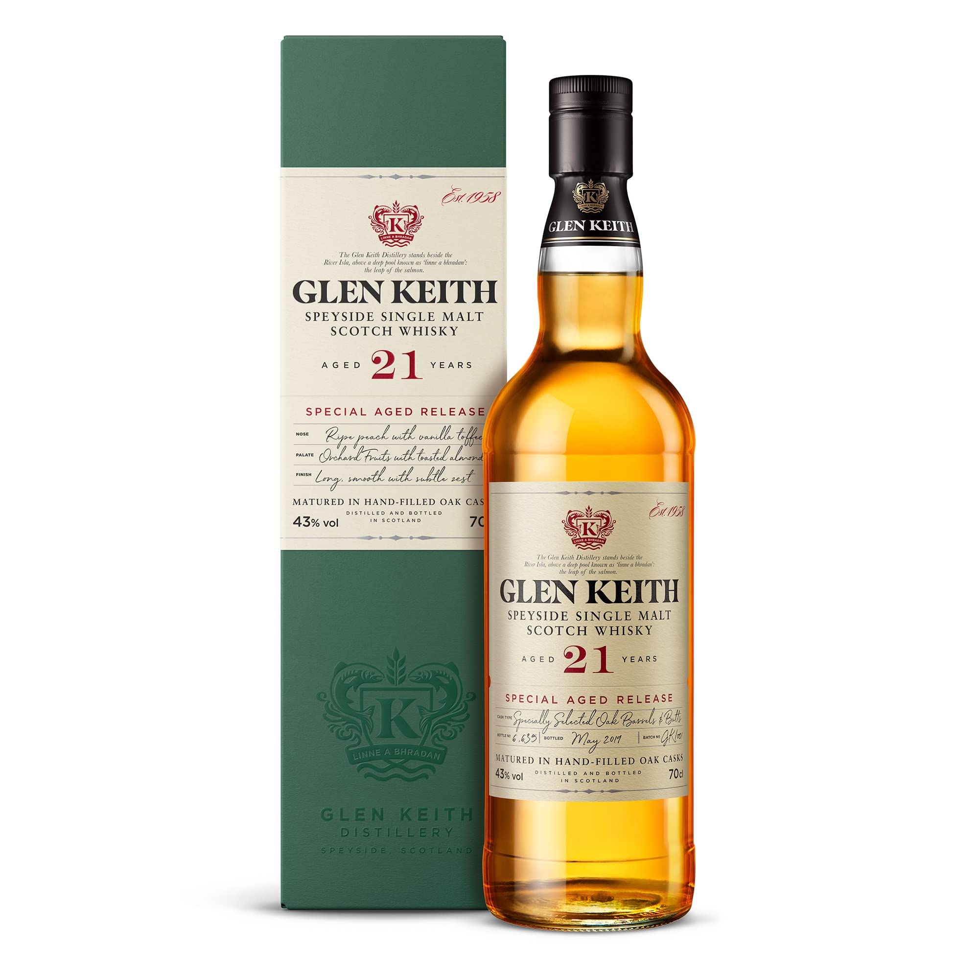 Glen Keith Secret Speyside(シークレットスペイサイド) []グレンキース21年 シングルモルトウイスキー 43度 スコットランド 700ml 瓶 ギフト箱入り