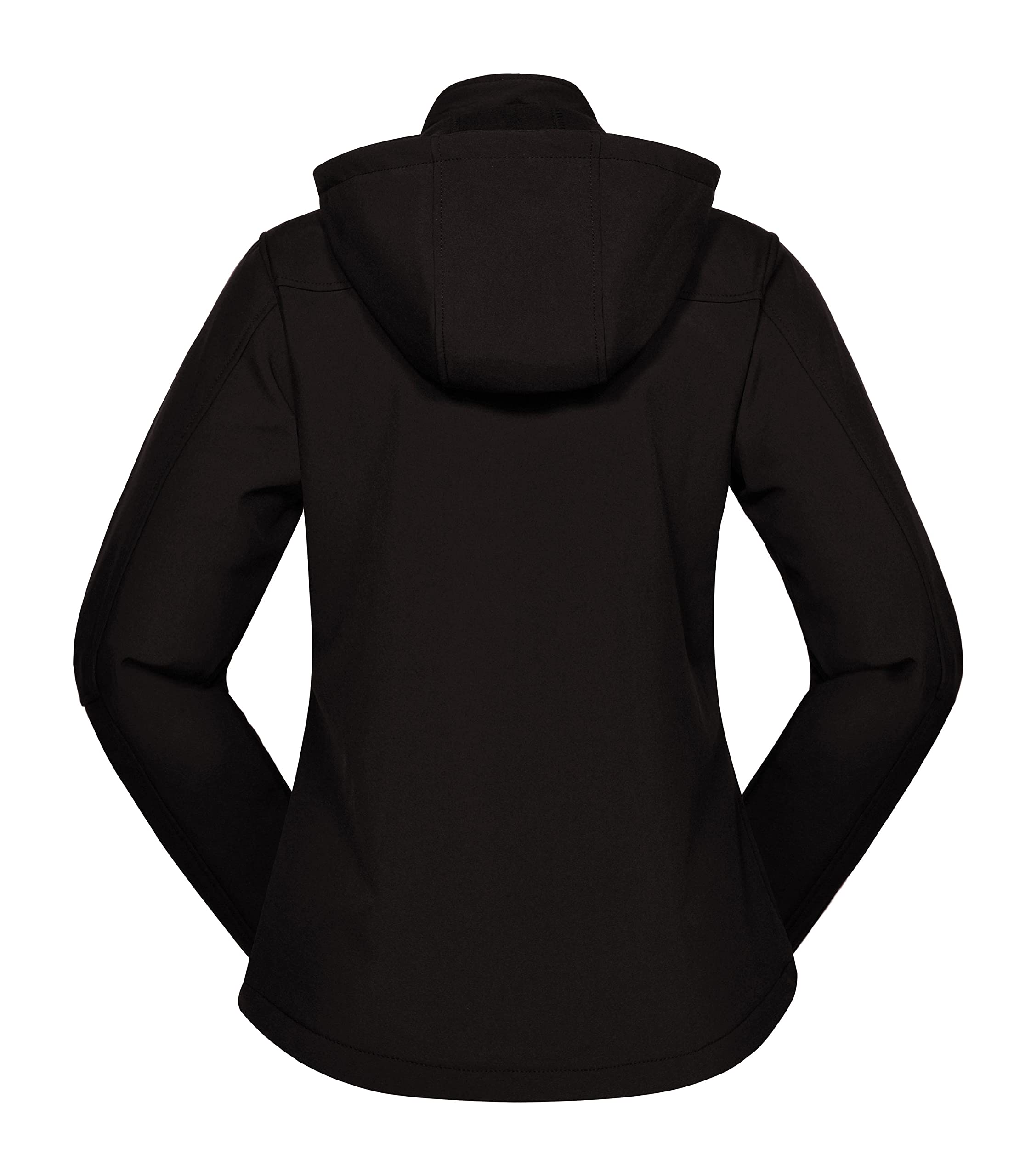 Little Donkey Andy Softshelljacke für Damen mit abnehmbarer Kapuze, Fleecefutter und Wasserabweisend Schwarz XS