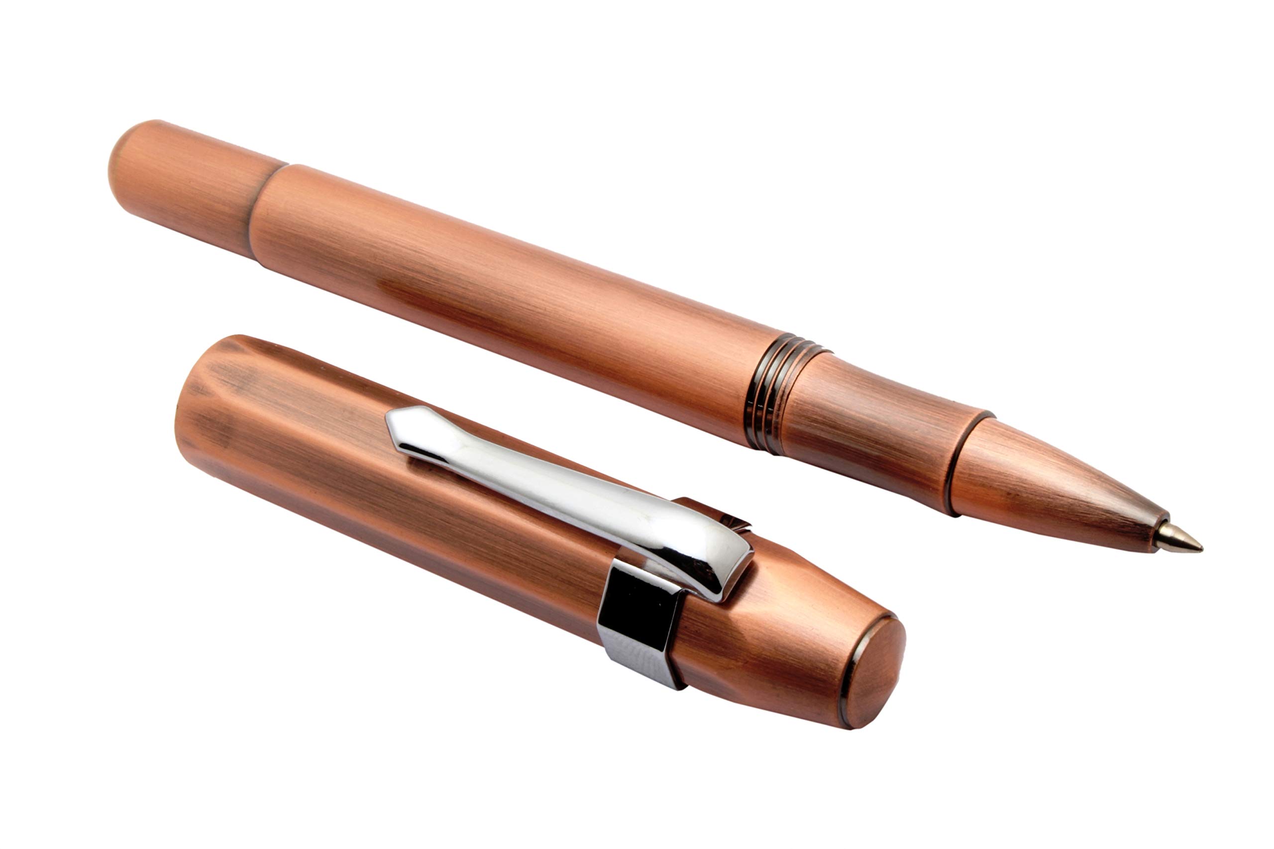 Ledos Full Copper Sports Rollerball Pen Silver Clip Bullet Design