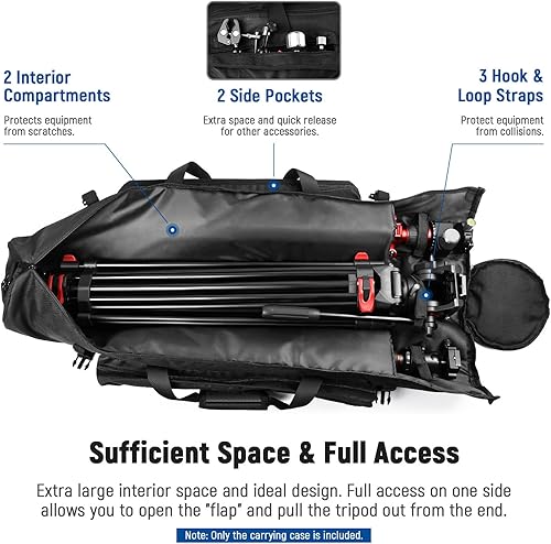 Miniatura 2 de Neewer Funda de transporte para trípode, bolsa de nailon resistente al agua con asas y correas para el hombro, estuche compacto con cierre de
