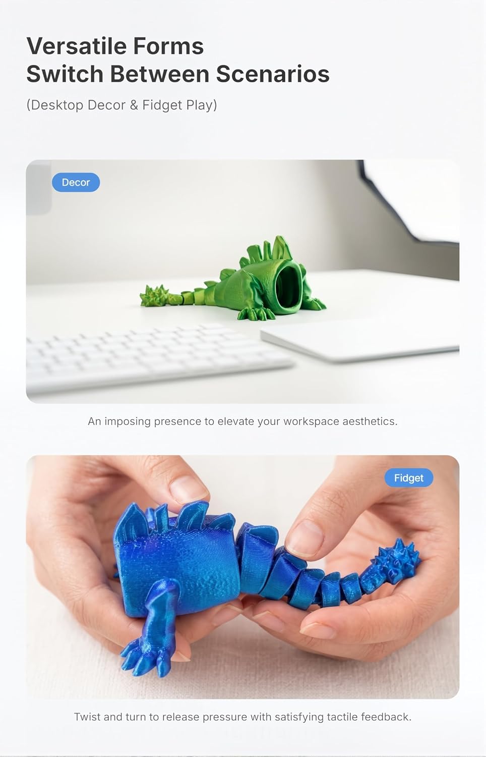 Land Eater sea Eater Toy,Sea Monster 3D Printed Flexible Articulated Fidget Toy – Sea Eater Deep Sea Creature Collectible, sea Eater Monster Toy Desk Toy & Unique Gift for Ocean Lovers (3pcs)