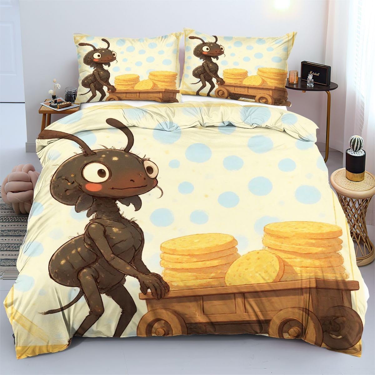 Set di Copripiumino Matrimoniale 240x260 cm Formica Nera A5760