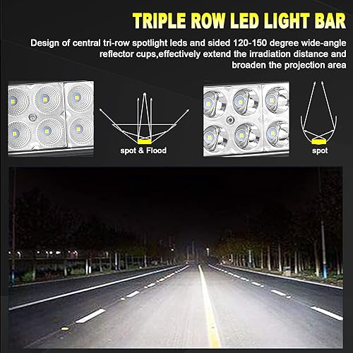 Miniatura 4 de SKYWORLD Barra de luz LED curvada de 50 pulgadas, 288 W, haz combinado de inundación de puntos, luces LED de trabajo, lámpara antiniebla de