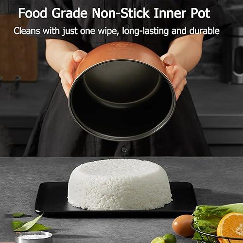 Miniatura 5 de Arrocera comercial grande de 13.8 cuartos de galón, 65 tazas cocidas, 32 tazas de arroz crudo, calentador de arroz electirico comercial para 18-28