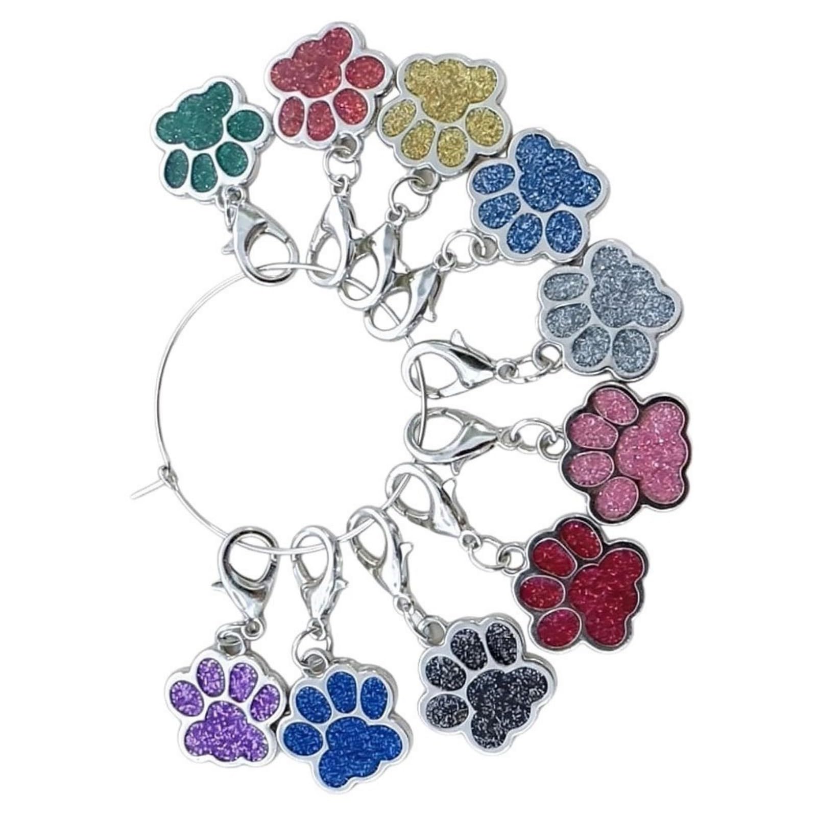 Row Clips for Knitting and Sewing Projects, Metal Clasp Charms with Removable Place Holders for Rows Set Progress Holders Craft Clips Place Counters Needlework Tools Removable Clasps Knitting Row Clip