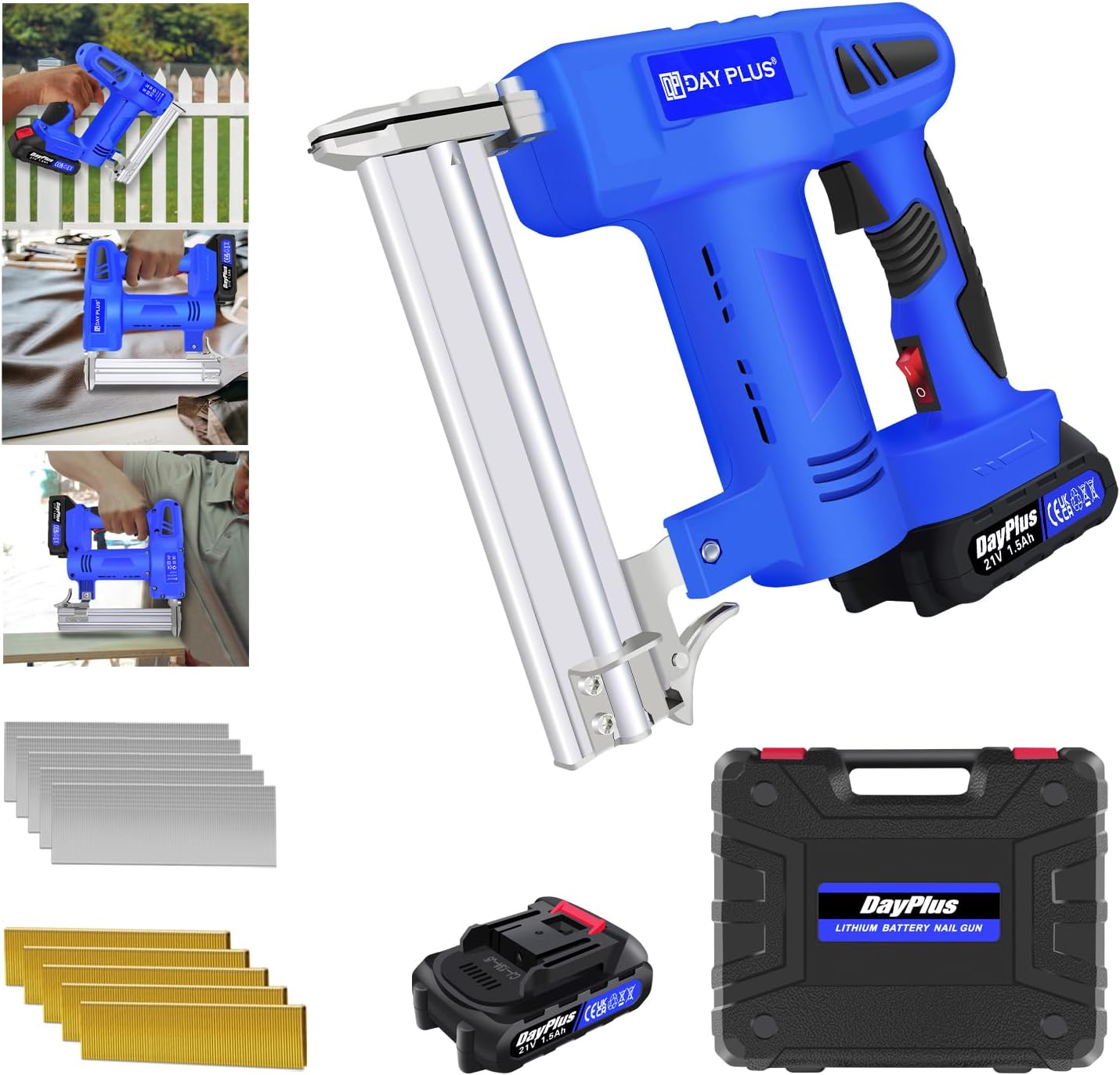 Brad Nailer, Staple Gun for Upholstery Work, 2 in 1 Nail Gun, Heavy Duty Staple Gun with 100 Staples & 100 Nails, Staple Gun for Wood, 2 in 1 Staple Gun Ideal for Household and Craft Work