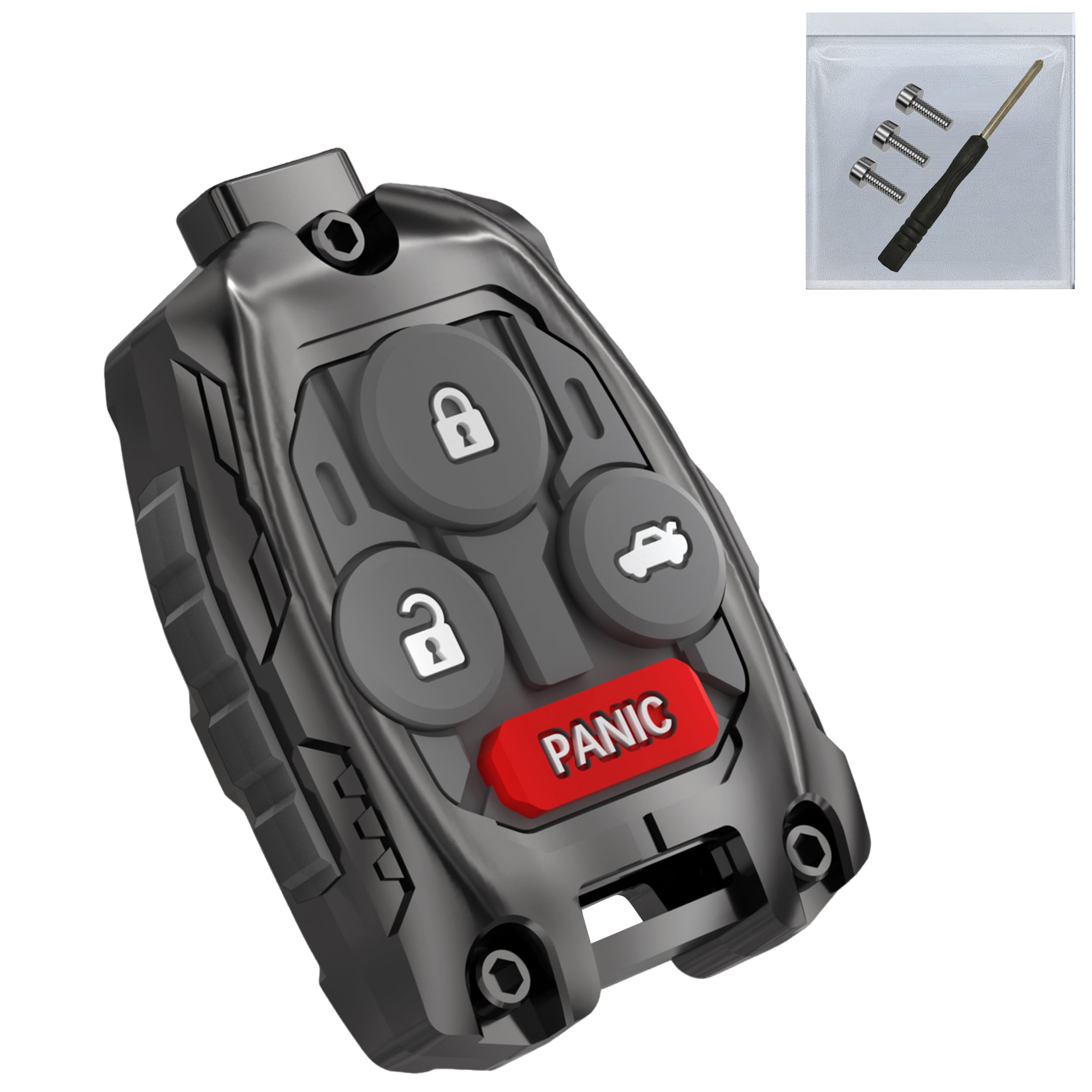 Photo 1 of *MISSING PARTS - see clerk notes*
Cutting NOT Required - Upgraded Version Heavy Zinc Alloy Key Fob Shell Case Replacement for Honda Accord Civic EX CR-V Pilot Key Fob Cover (4 Button-Black)