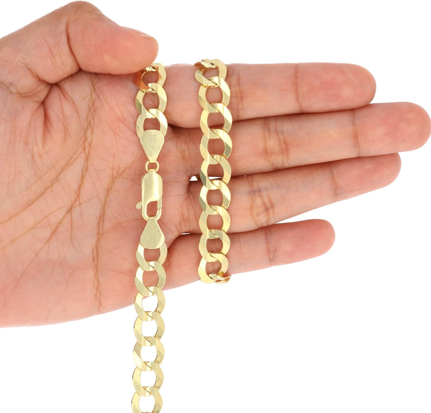 Nuragold 10k Real Yellow Gold Solid Cuban Curb Link 10mm Chain Necklace (20"-30") Italian Jewelry for Men - Image 8