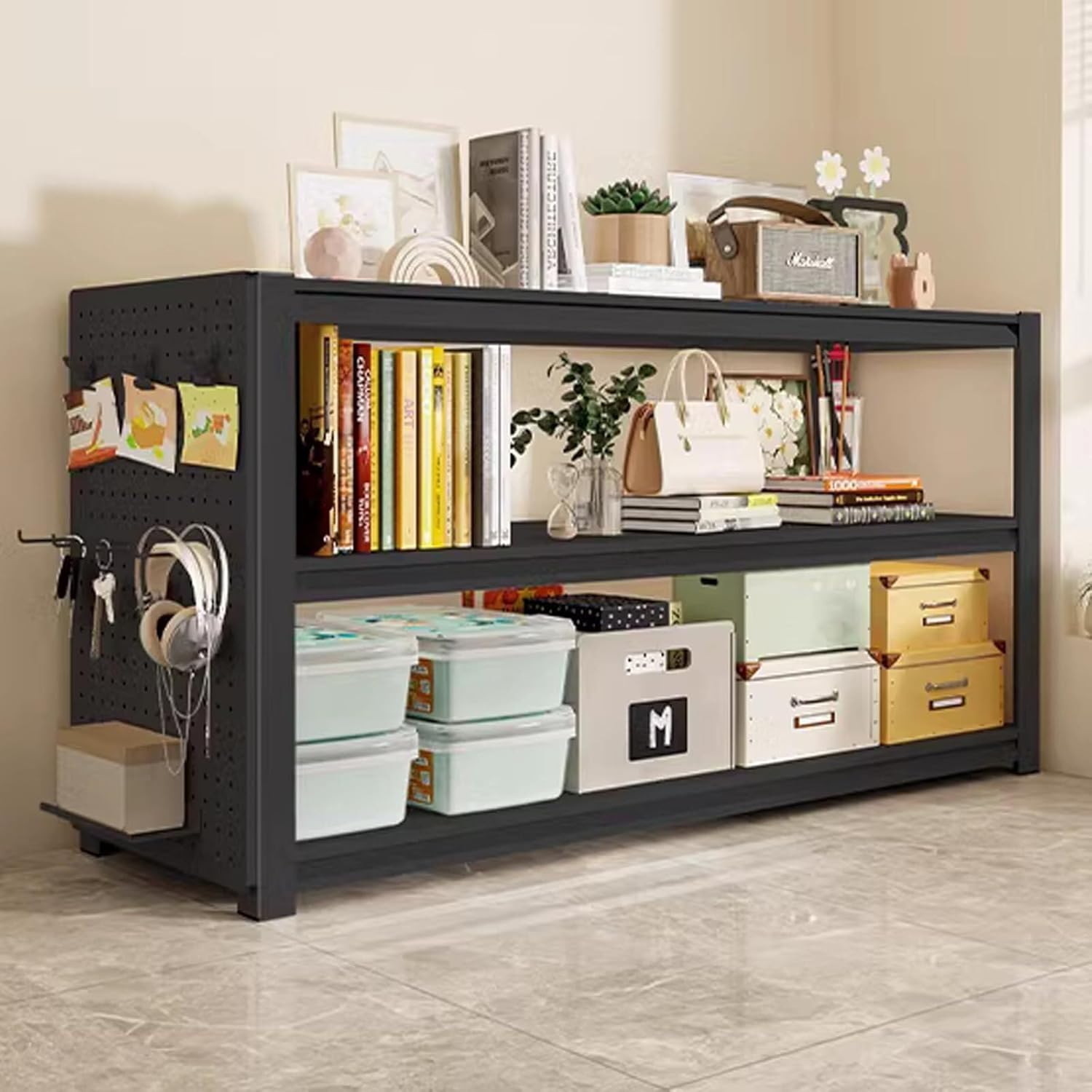 収納ラック シェルフ 多機能ラック 本・書類・日用品収納 ゾーニング分類 装飾品ディスプレイ 合理的レイアウト 収納棚(Brack,