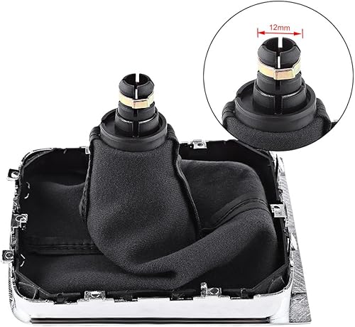 Miniatura 4 de Keenso Kit de cubierta de palanca de cambios manual de 6 velocidades, polaina de palanca de cambios de cuero negro