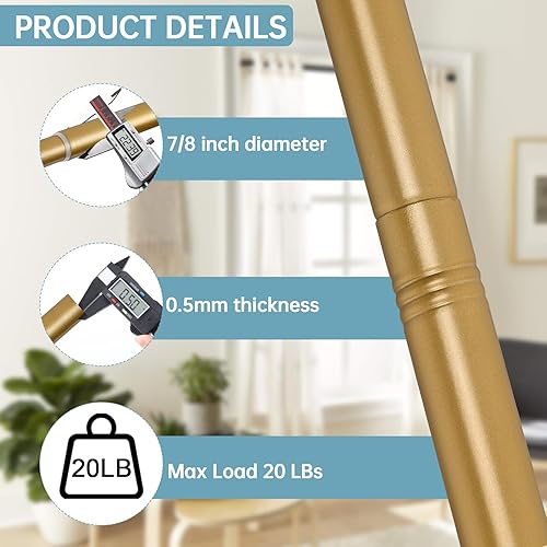 Miniatura 3 de Eboatop Barra de cortina de ducha de tensión negra de 42 a 72 pulgadas, barra de cortina de tensión de resorte antideslizante ajustable para baño,