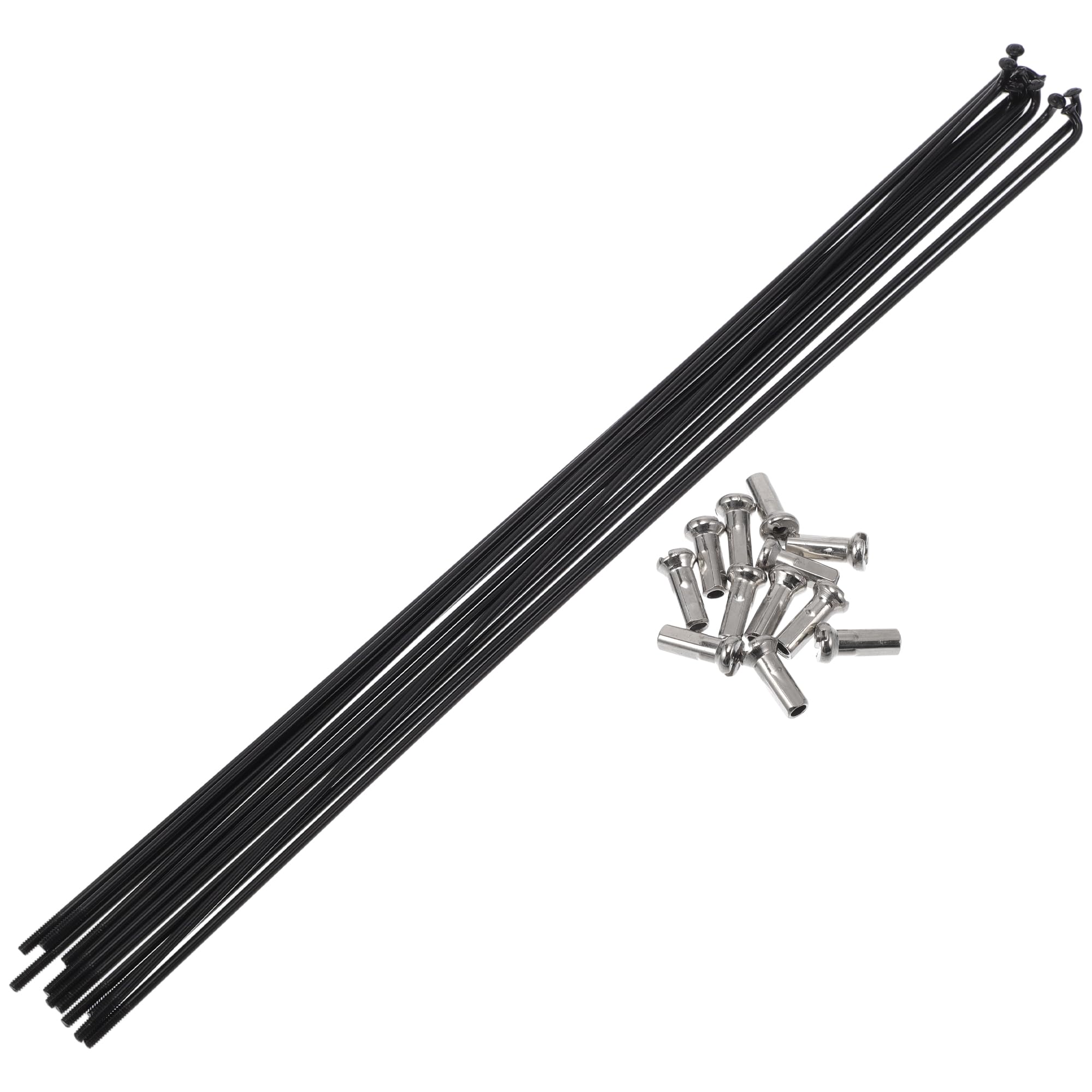 A ABSOPRO Bicycle Spokes 14G 259mm Length Bike Wheel Spokes 304 Stainless Steel Black 1 Set