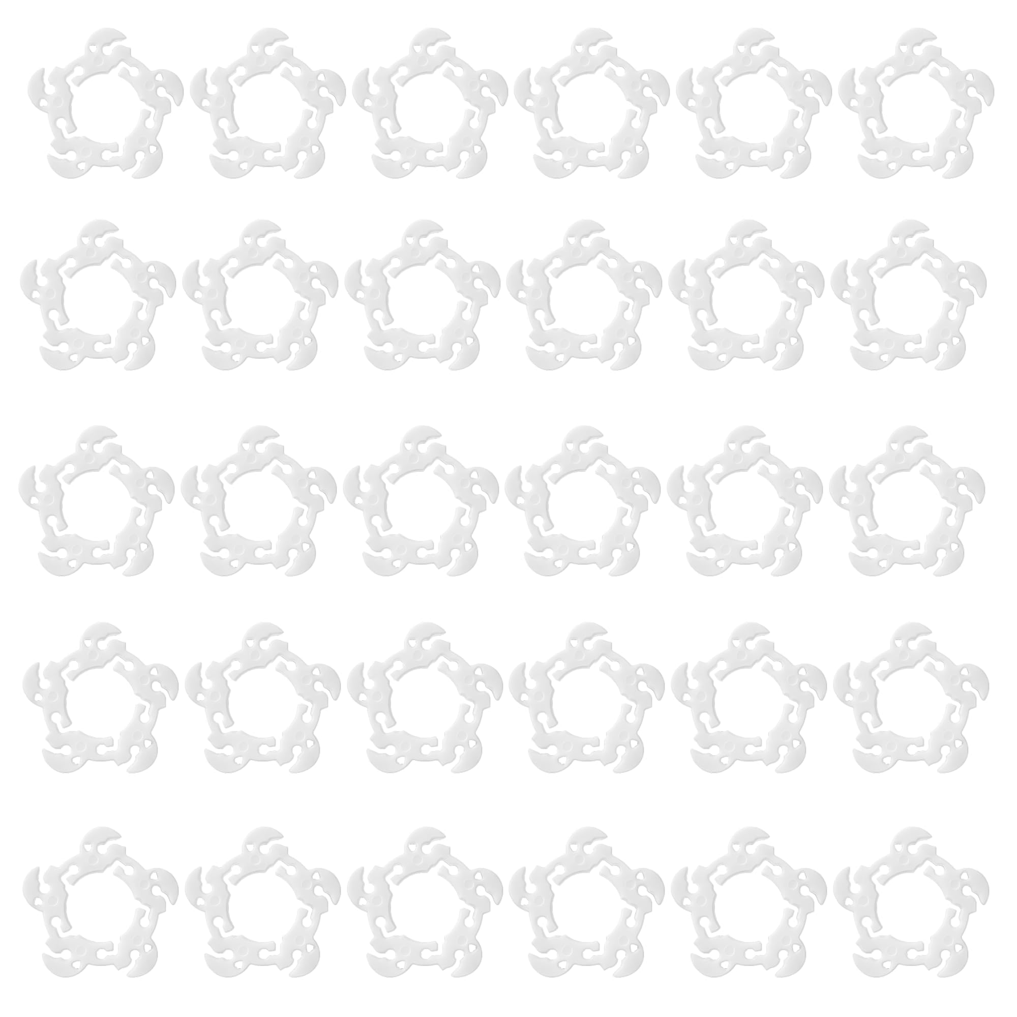 Jyinelx 50 PCS Balloon Arch Clips, White Plastic Balloon Connectors, 1.1 Inch Inner Diameter, Ideal for Weddings, Birthdays, Parties