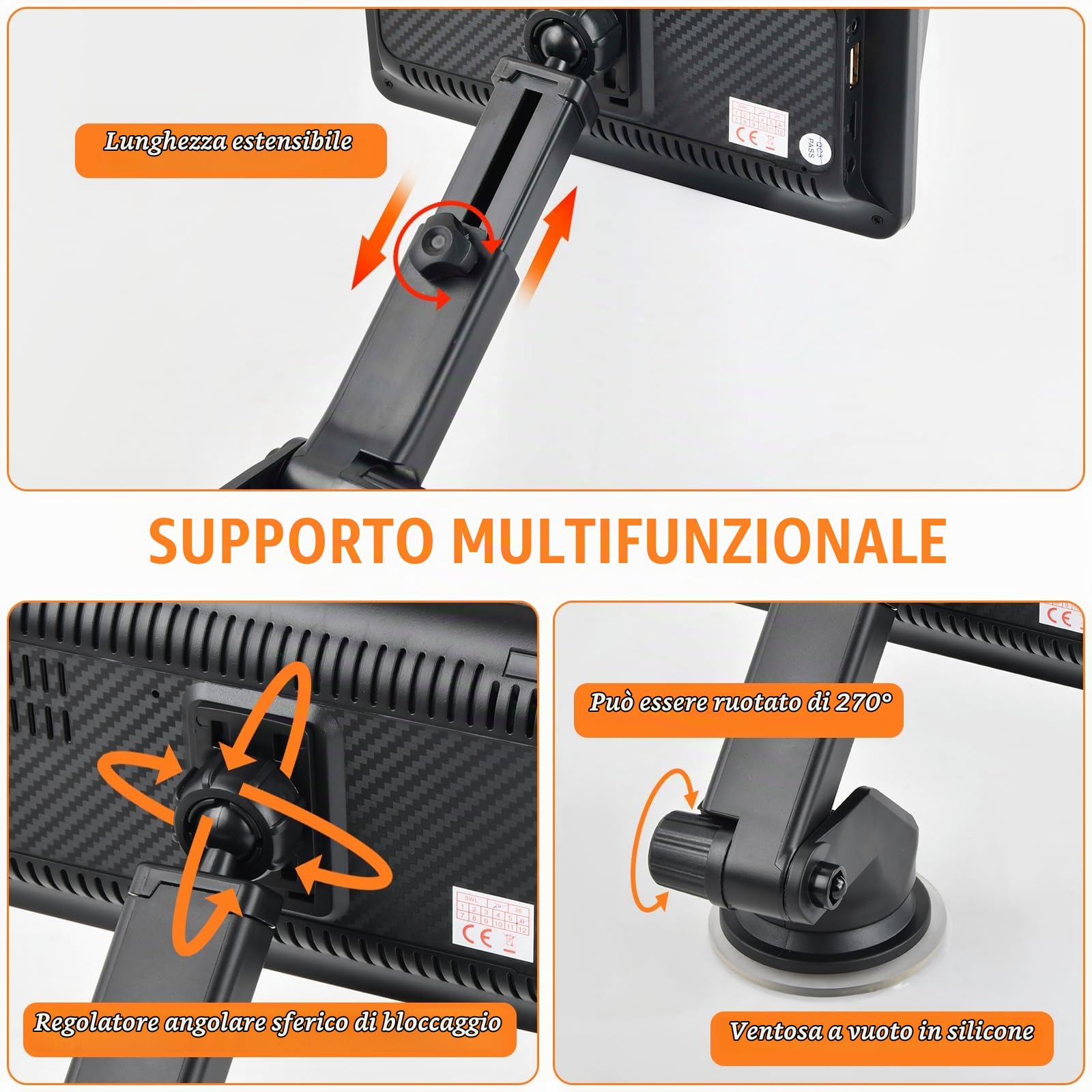 Senza Fili Carplay Android Auto Autoradio, 7 Pollici HD Touchscreen, Schermo Bluetooth, Link Specchio, Navigation, Siri, FM/AUX