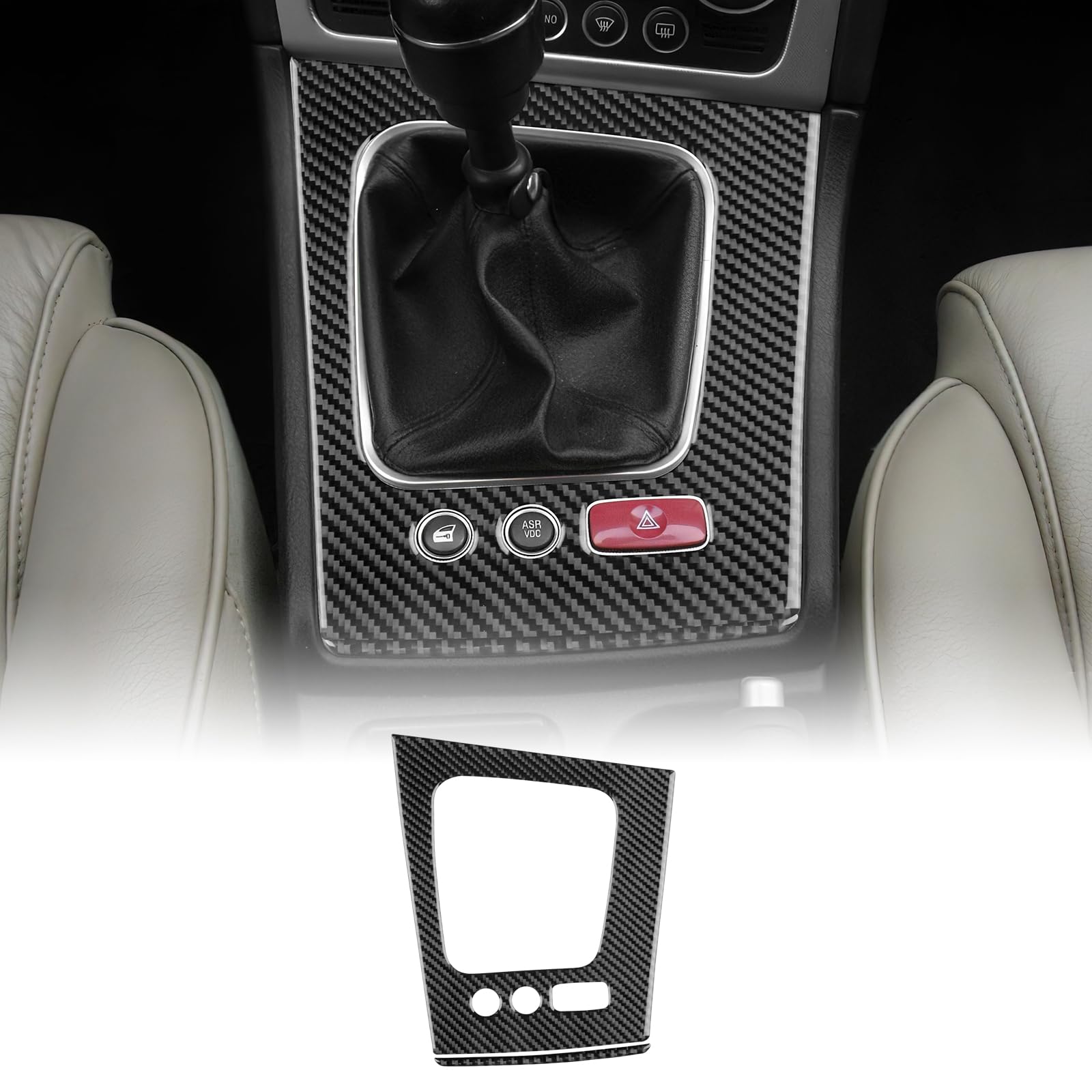 KUNGKIC Per Alfa Romeo 159 2005 – 2023 in fibra di carbonio auto centro, decorazione pannello leva del cambio telaio adesivo accessorio regalo, cambio manuale (nero)