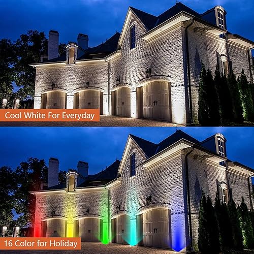 Miniatura 10 de Paquete de 6 luces LED de 7 W, luces de paisaje de bajo voltaje, iluminación de paisaje de suelo de 12 V24 V, IP67, impermeable, para exteriores,