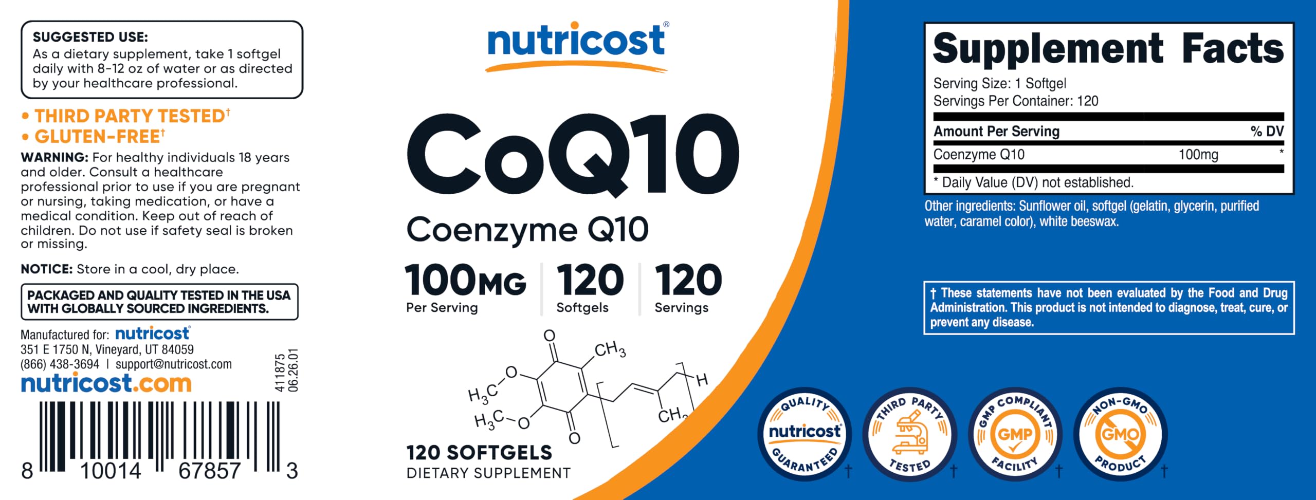 Nutricost CoQ10 Softgels (100mg Per Serving) 120 Serv, Better Absorption — Amazon image 6