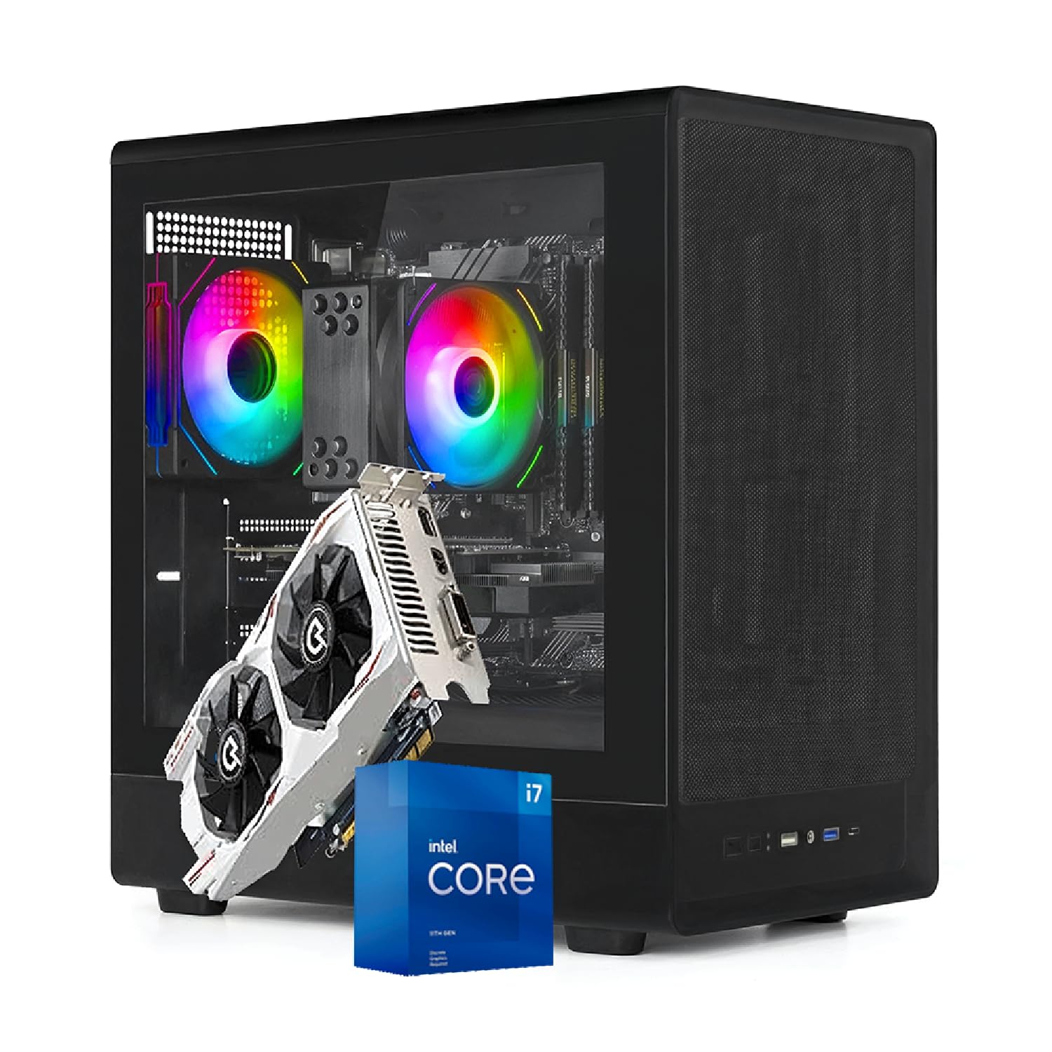 Nuwo PC Gaming Fisso i7 fino a 4GHz | 32GB RAM | SSD 1TB | GTX 1050 Ti 4GB | Windows 11 Pro Preinstallato | Computer Desktop Gaming | WiFi Ready | Crow