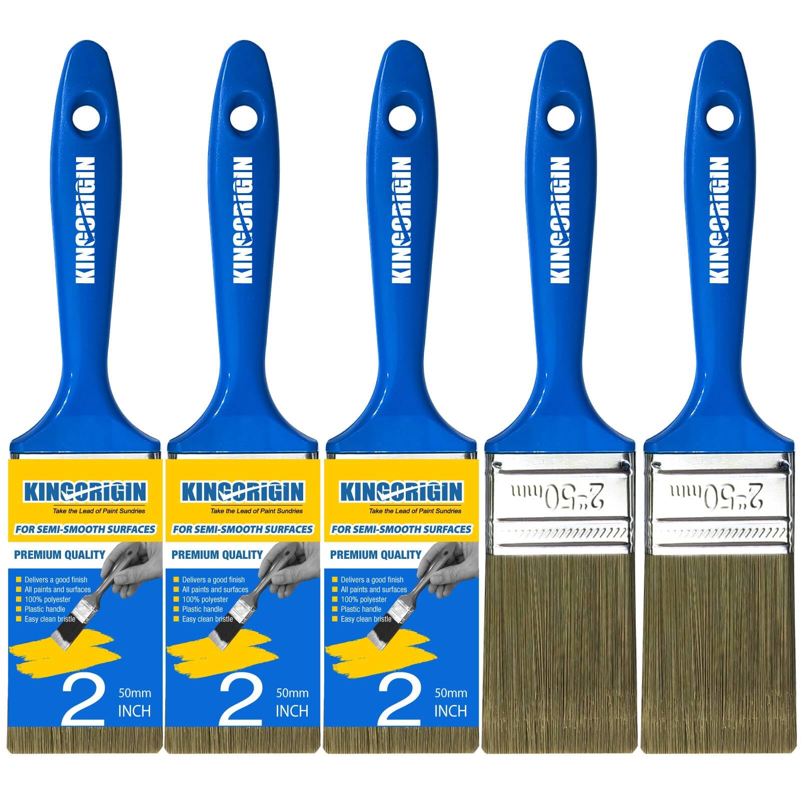 King Origin 2 Inch Paint Brushes, 5 PCS Versatile Paint Brush Set