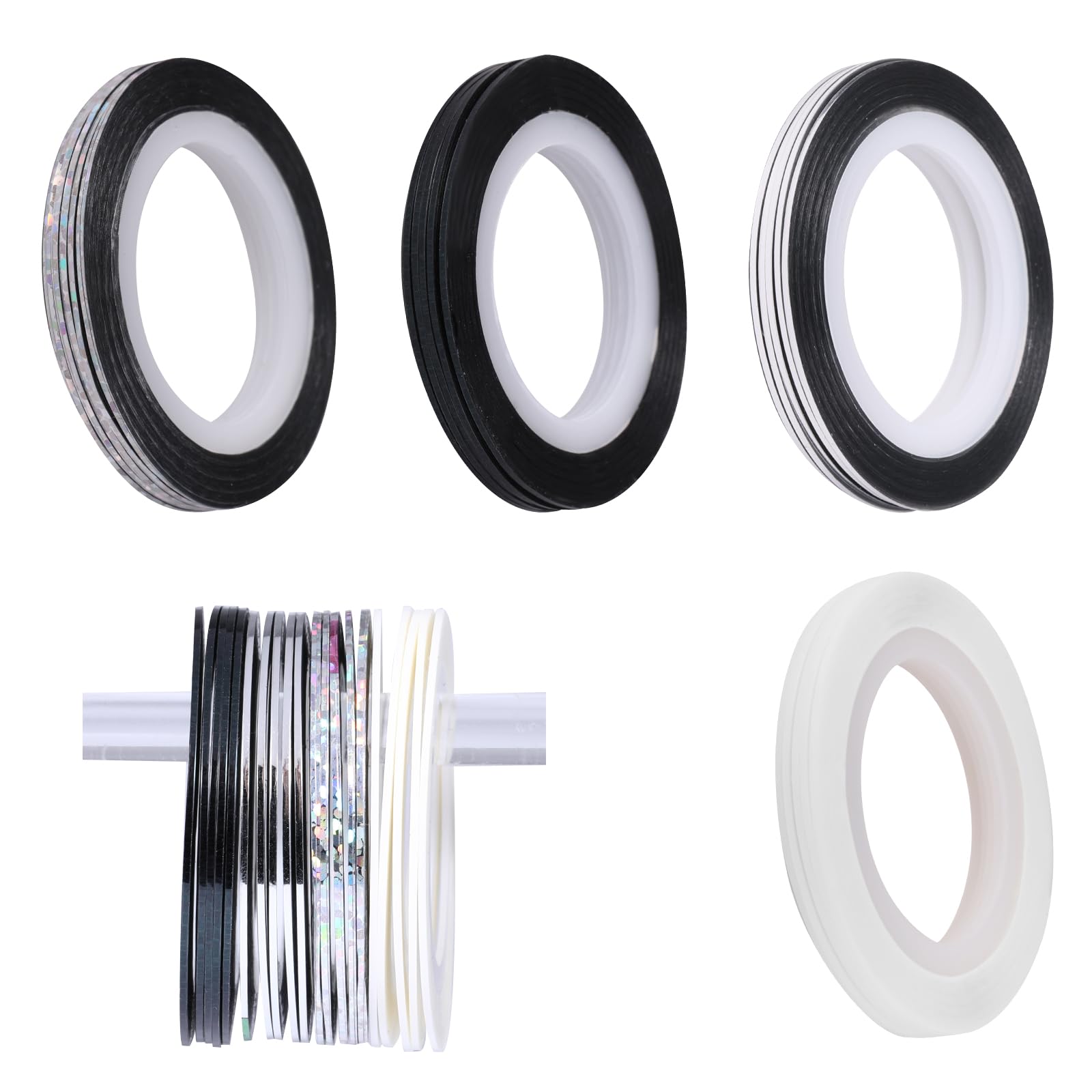 Glitter Nail Tape, 20 PCS Nail Tape for Nails Art Striping Tapes