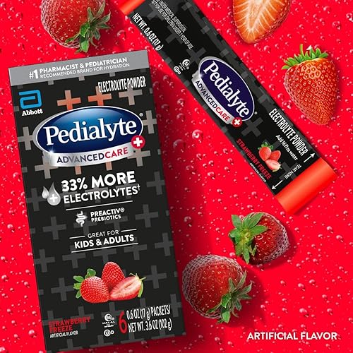 Miniatura 20 de Pedialyte AdvancedCare Plus Electrolyte Powder, tiene un 33% más de electrolitos y prebióticos PreActiv, brisa de naranja, 6 paquetes de polvo
