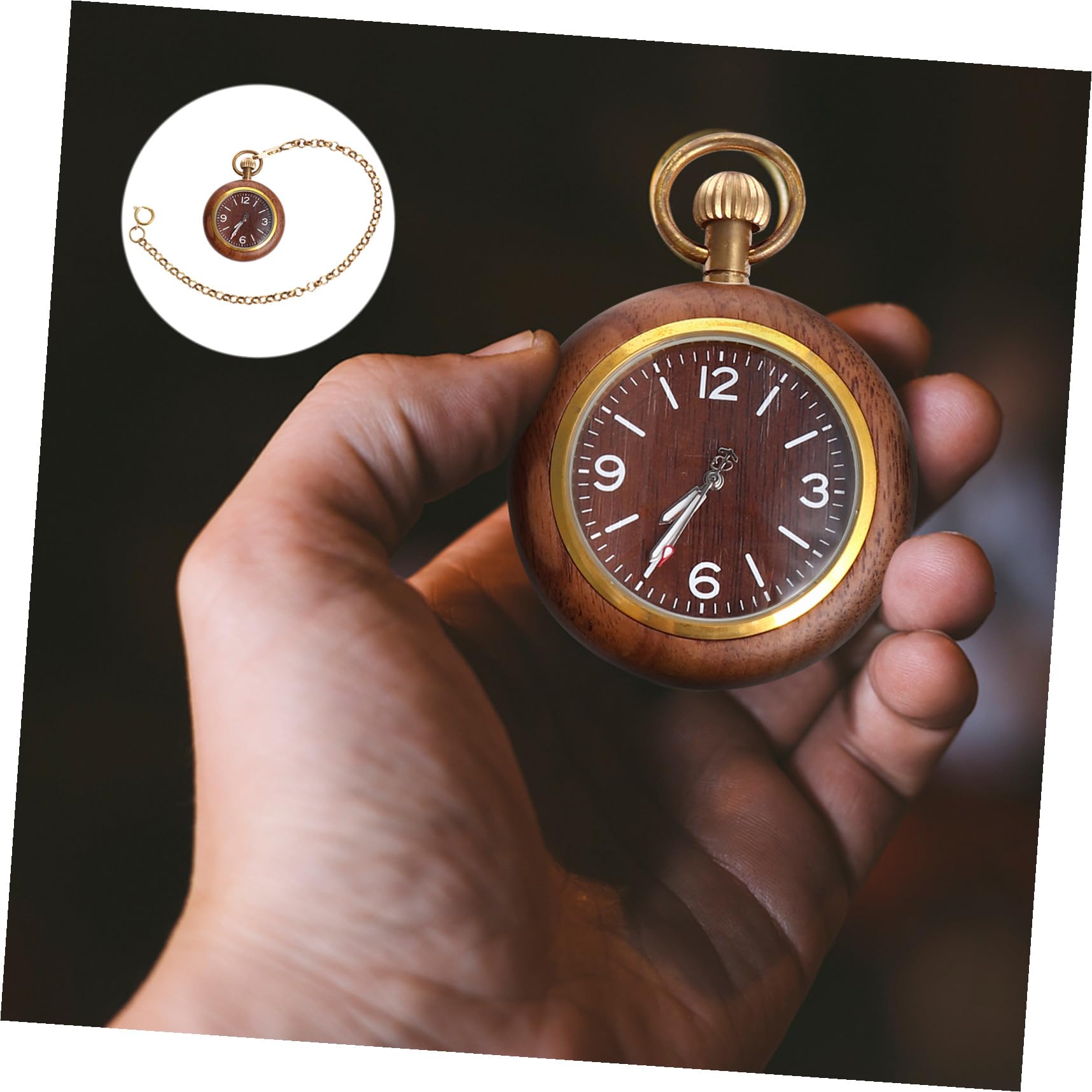 HOMSFOU Reloj de Bolsillo Antiguo Movimiento de Cuarzo Estilo Vintage para Disfraz y Uso Cotidiano