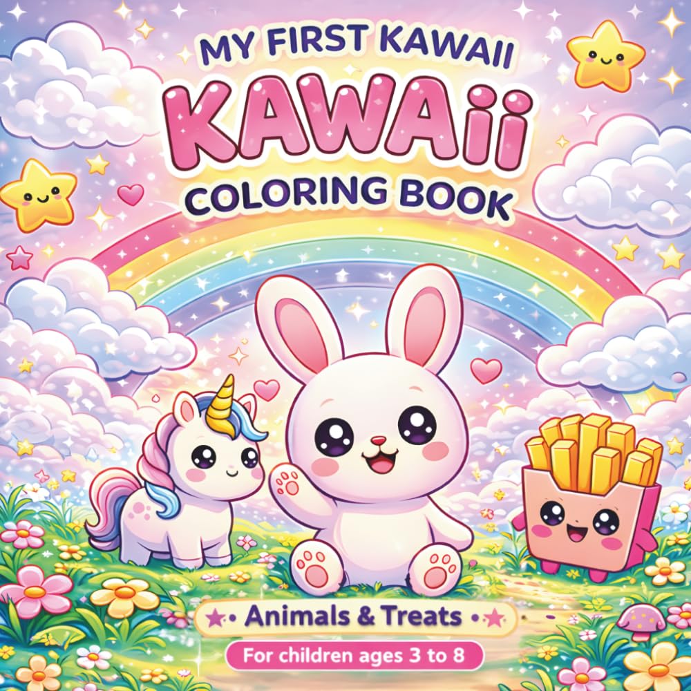 My First Kawaii Coloring Book: Cute and Easy Designs for Toddlers and Preschool | Simple Pages with Thick Lines | Fun and Relaxing Activity for Beginners