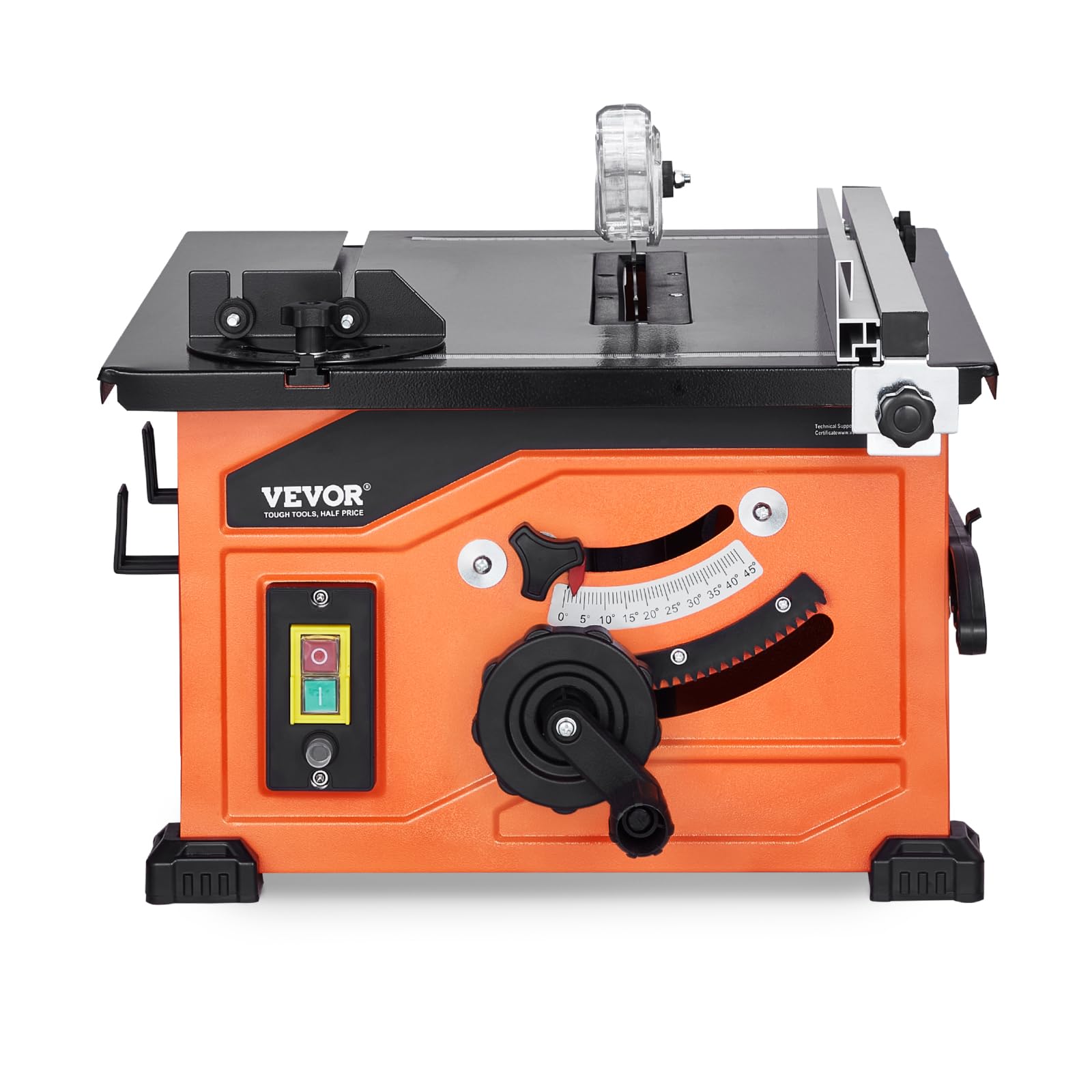 VEVOR Troncatrice Circolare da Tavolo 210 mm, Troncatrice da Tavolo Compatta Portatile 1200 W Capacità di Taglio Massima 225 mm 4800 Giri/​min con Lama da 24 Denti, per Falegnameria Fattoria Faidate