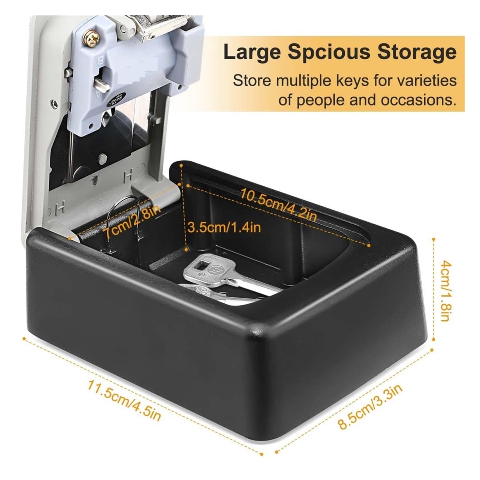 EDEDE Cassaforte Piccola Key Lock Box Resistente alle intemperie Combinazione di 4 cifre Password Key Storage Security Lock Box Indoor Outdoor Key Safe Lock Box per casa, Ufficio, Hotel, Viaggi(B1)