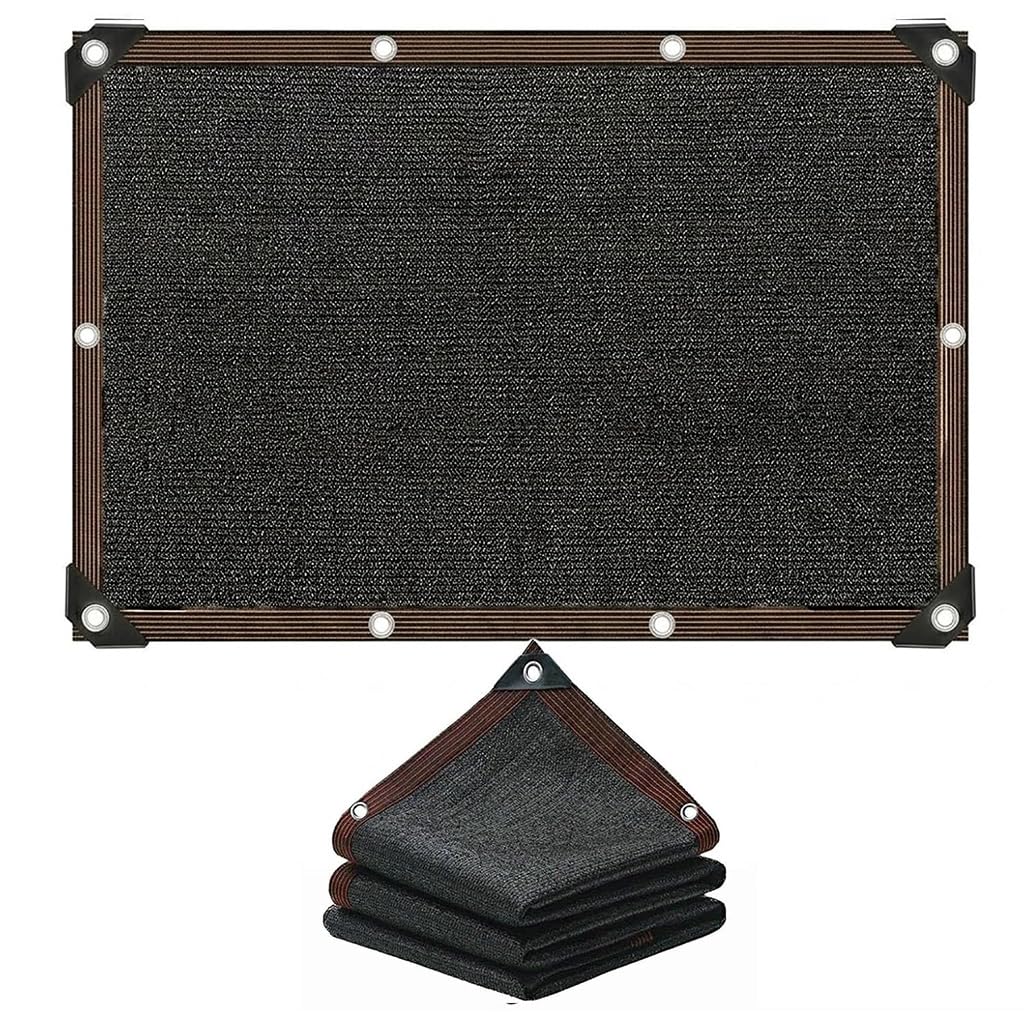 Garden Netting for Veg Patch Fine Mesh, 50% Shade Cloth Promotes Growth While Blocking Harsh Sun, Also 70/90% Densities, HDPE with Aluminum Grommets, Black 8x9m