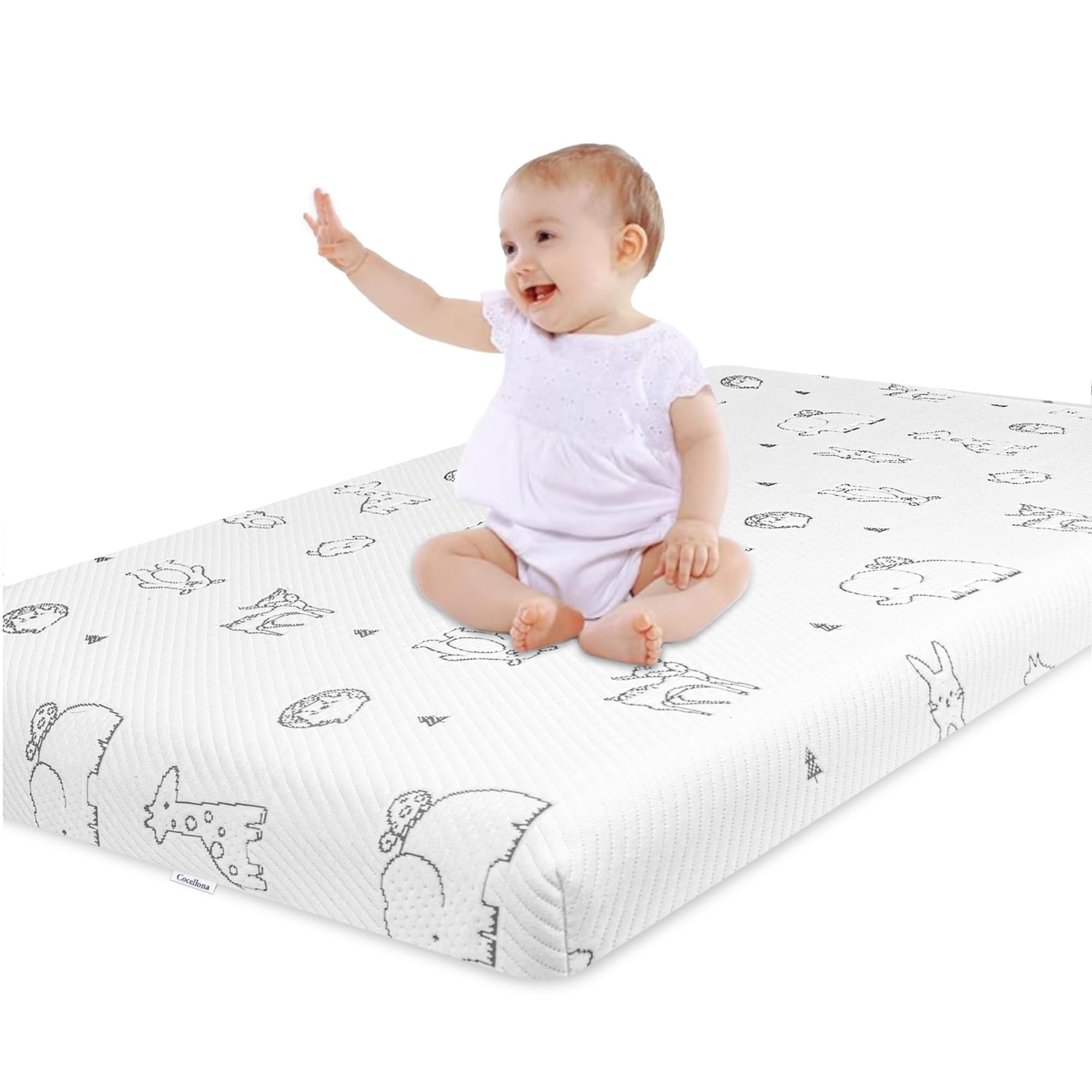 Pack and Play Mattress 38"x26"-Firm Support Foam&amp;Soft Memory Foam