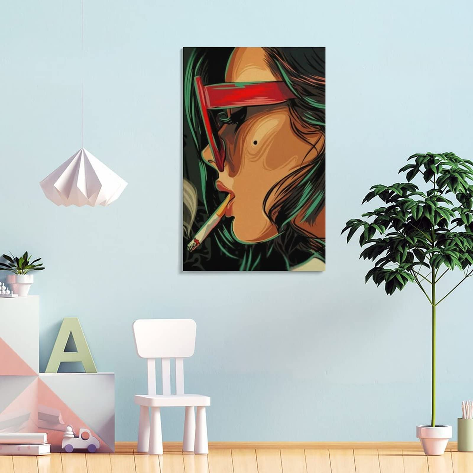 Poster pop art con stampa artistica da parete e da ragazza, con stampa artistica da parete e camera da letto, 60 x 90 cm