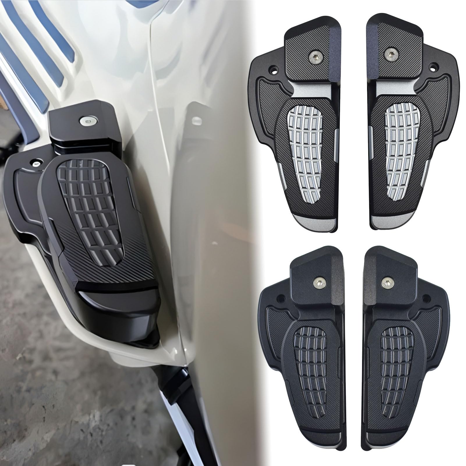 Pedane Passeggero In Alluminio CNC Per Vespa Primavera E Sprint 150 (2013-2020) – Colore Argento