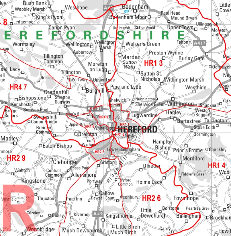 Wall Map North Devon Postcode Sector - Postcode Sector Map 2 ...
