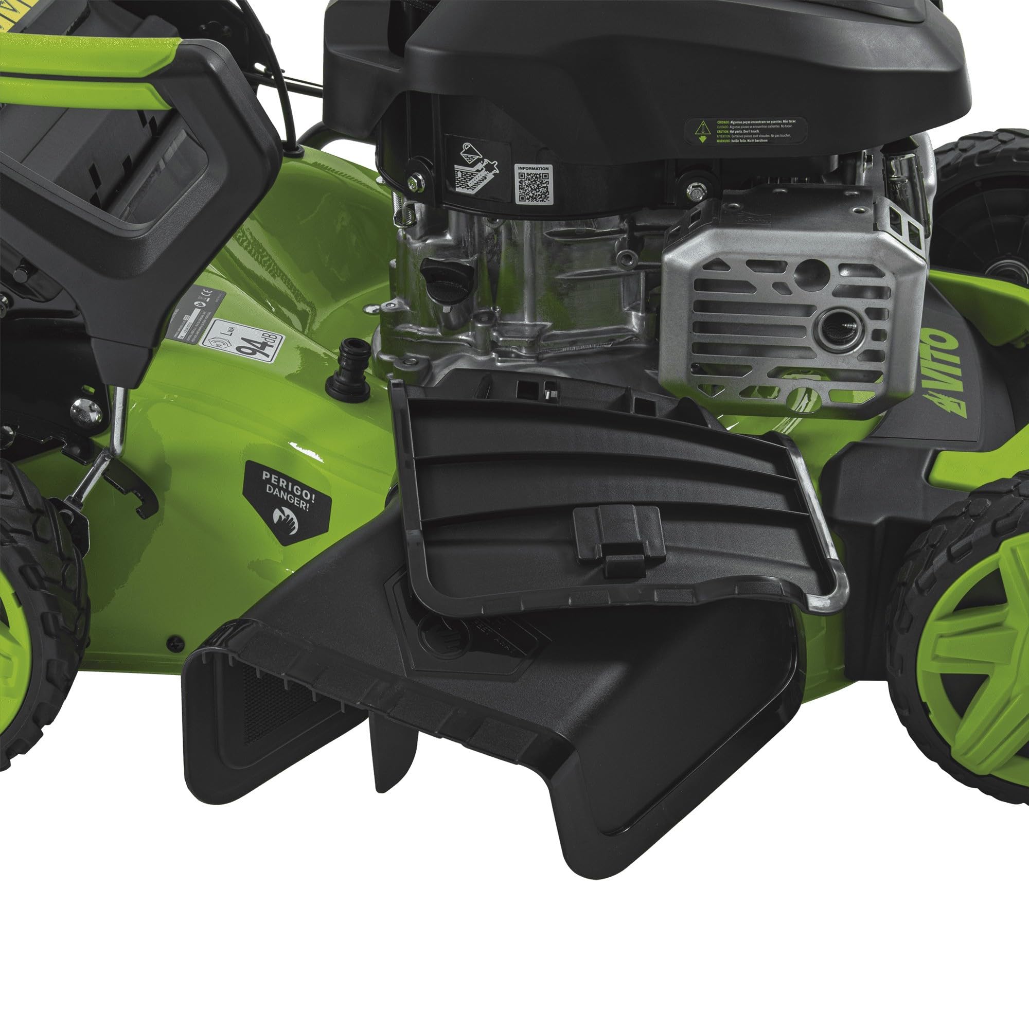 VITO - Cortacésped térmico gasolina 4,5 CV 144 cc corte 46 cm bandeja 60 L Mulching 7 alturas 25 a 75 mm