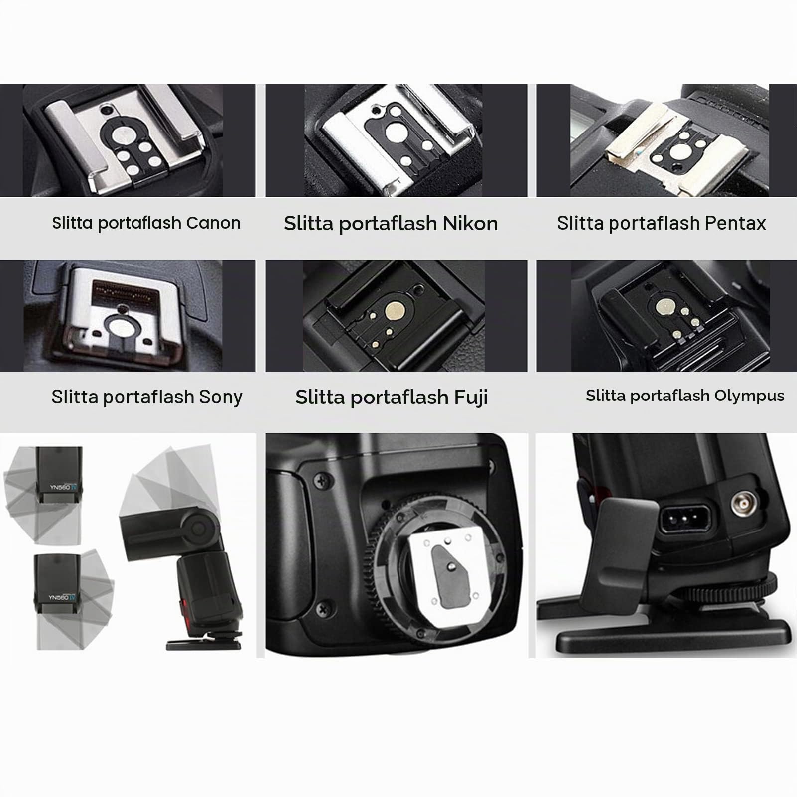 YongNuo YN560 IV YN-560IV, flash wireless Speedlite, Master + Slave + sistema a grilletto integrato, per Canon, Nikon, Pentax, Olympus, Fujifilm, Panasonic e altre fotocamere digitali