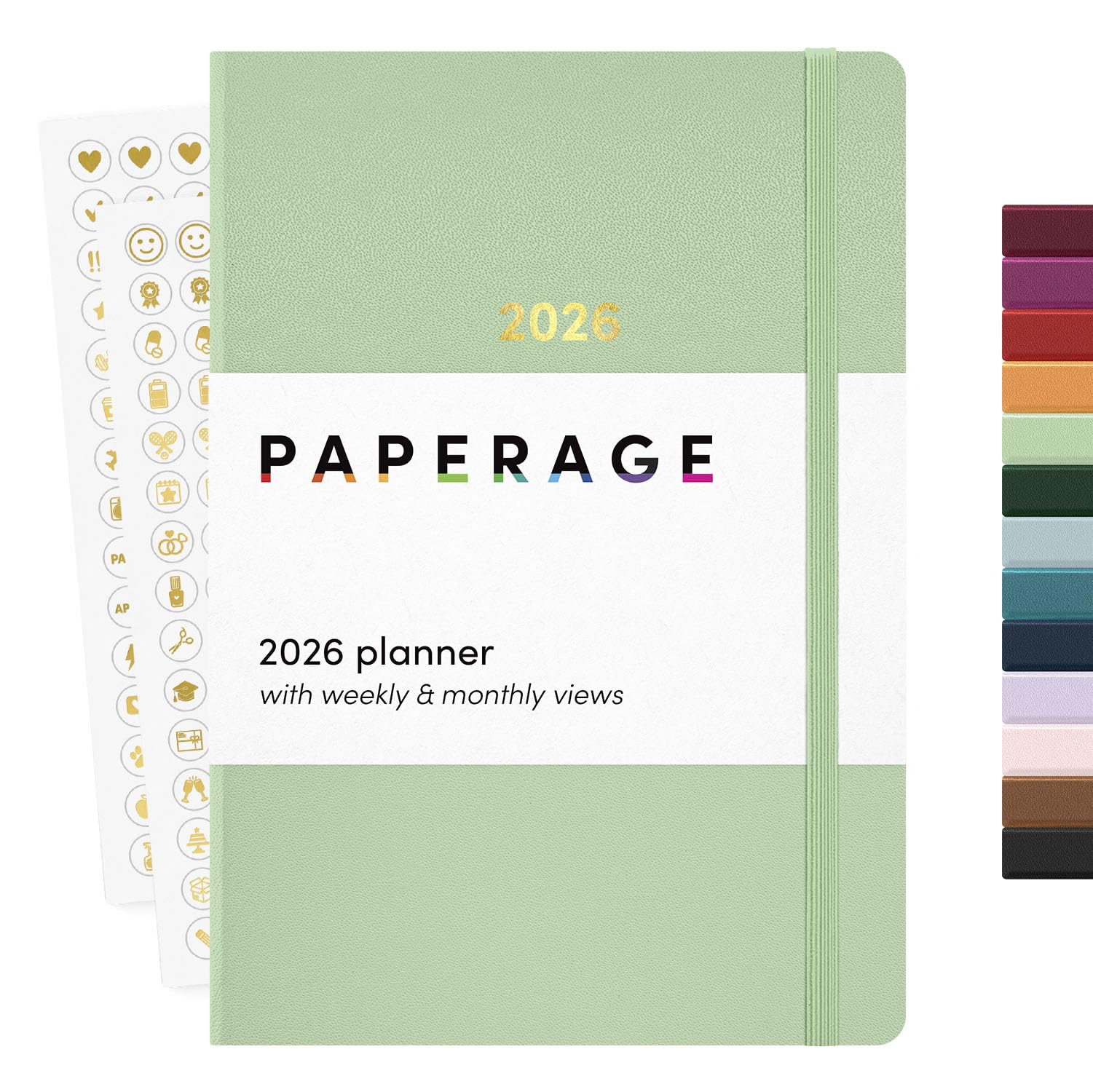 PAPERAGE 2026 Weekly & Monthly Planner, 12 Months (January 2026 - December 2026), 5.6 in x 8 in, Hardcover 2026 Planner with Weekly & Monthly Spreads,