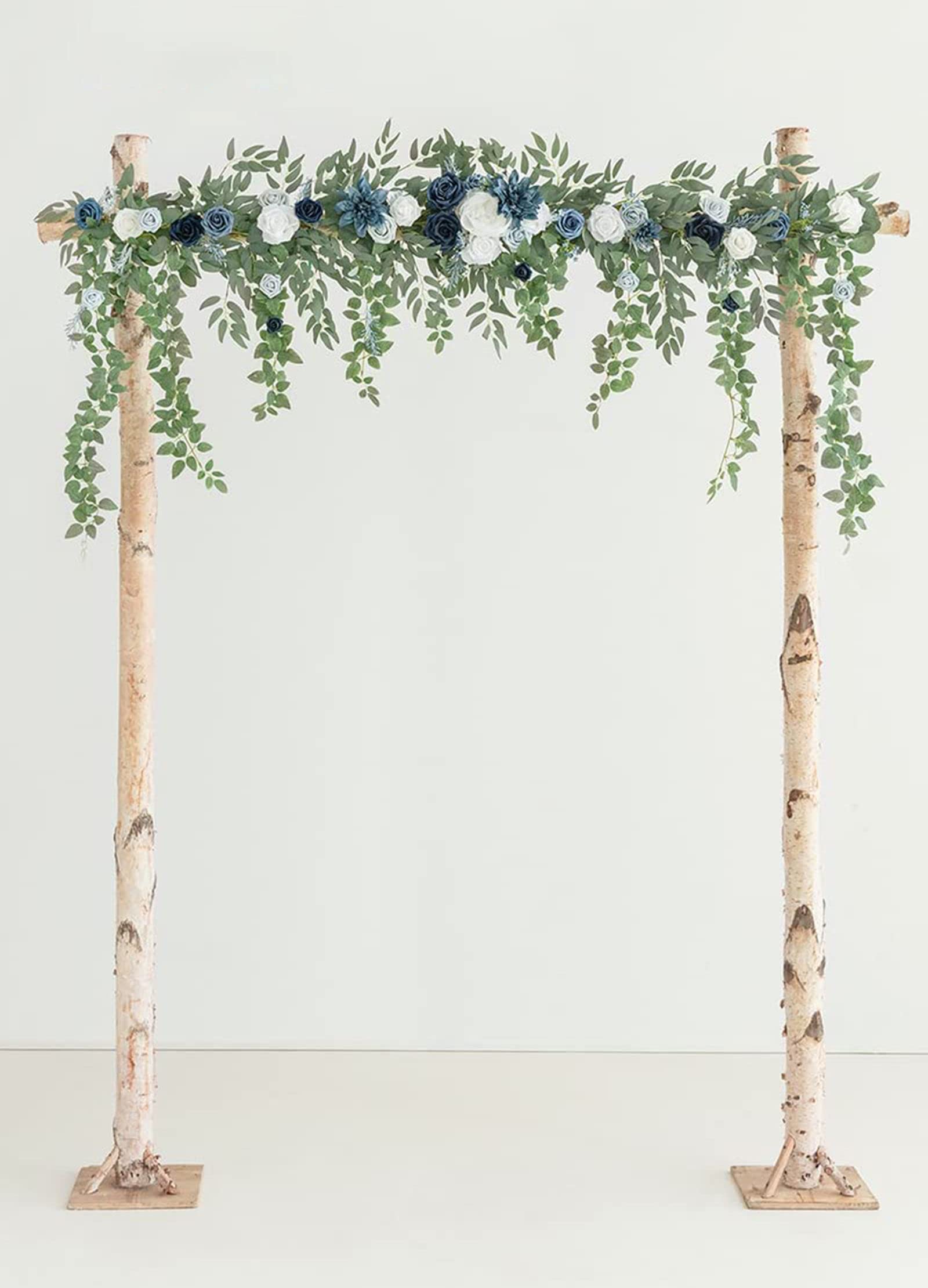 Künstliche Eukalyptus-Girlanden in Orange, romantische Hochzeitsbogen-Blumen im Boho-Stil, hängende Seidenranken-Hochzeitsgirlande mit grünen Blättern für Hochzeits-Party-Dekoration