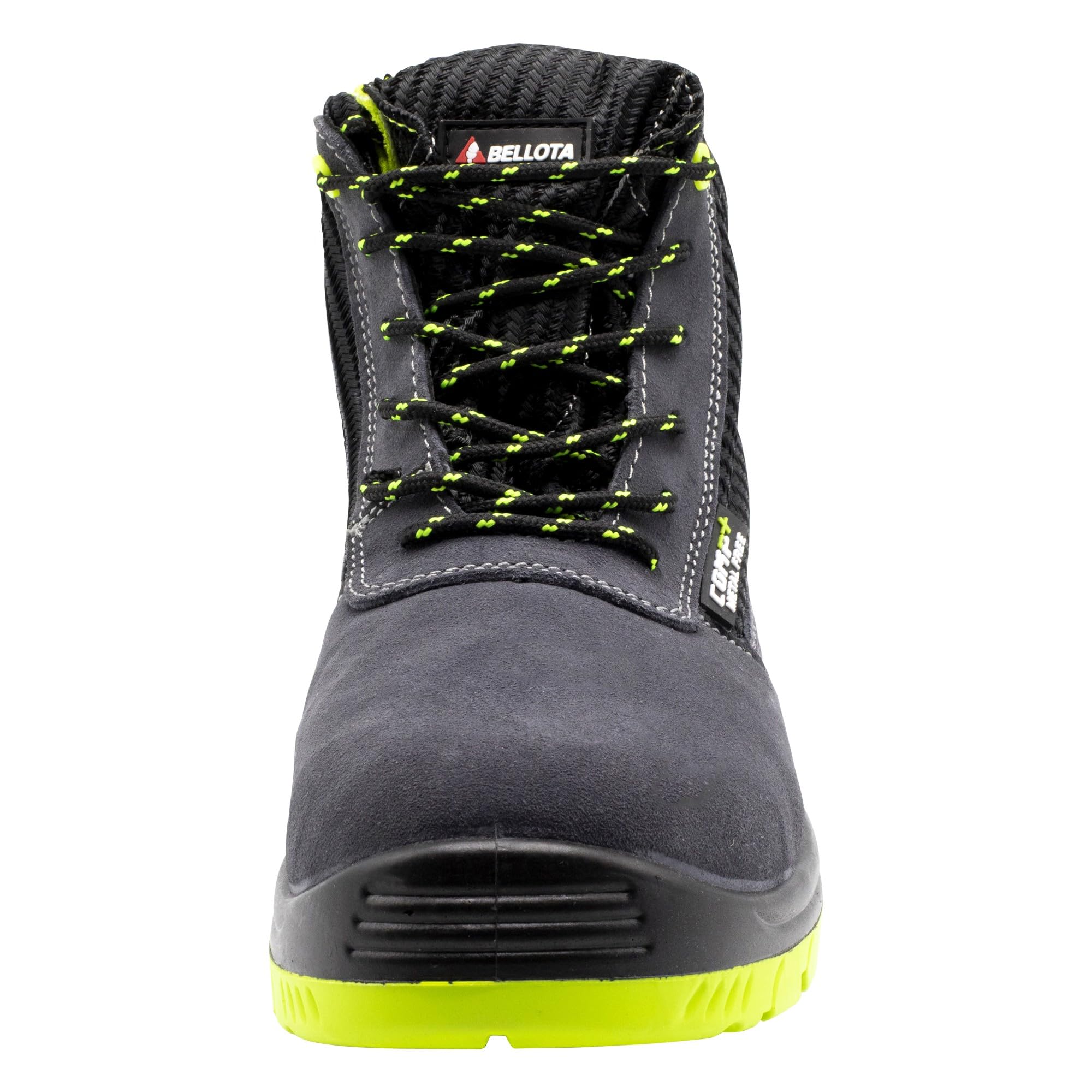 Bellota 72309S1P Bota de Seguridad Piel Serraje Transpirable Resistente Golpes Rozaduras Negro Verde