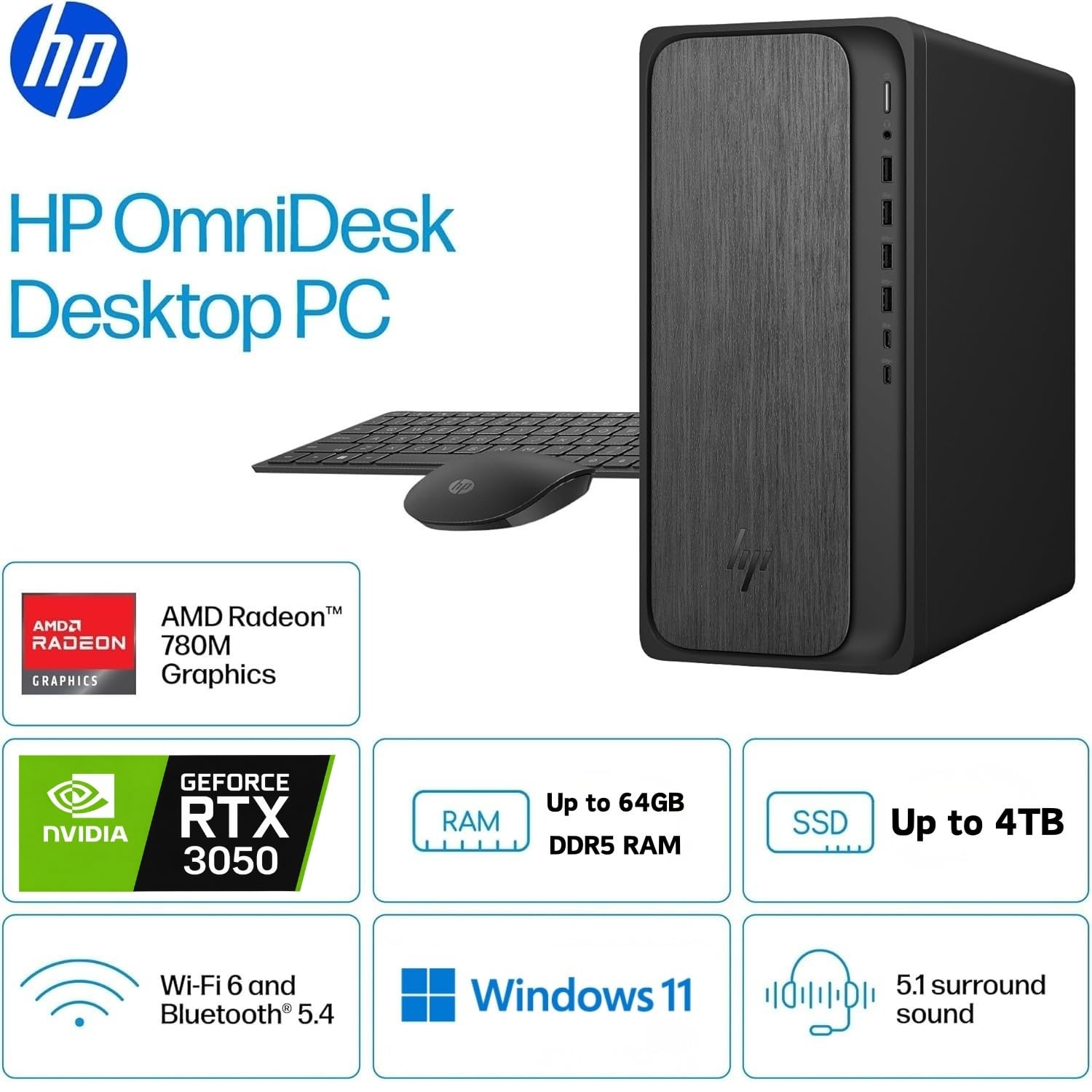 Amazon.com: HP OmniDesk Gaming Next Gen AI PC Desktop, AMD Ryzen 7