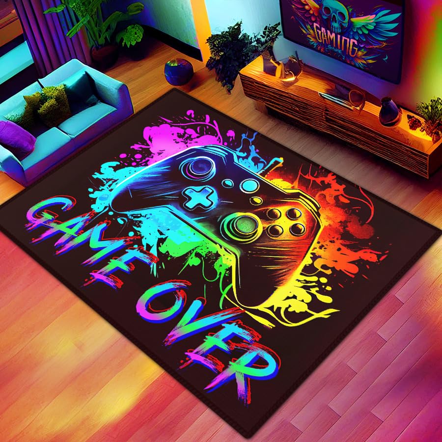 Image of Gaming Rug for Boys Room - Gamer Rug with Game Controller Design for Esports Room, and Boys' Game-Themed Bedroom 60x40 inches