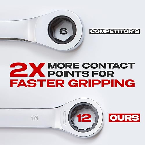 Miniatura 2 de Jaeger Llave de trinquete de combinación de 14 de pulgada con precisión de trinquete de 8 y acero endurecido y pulido para proyectos con espacios