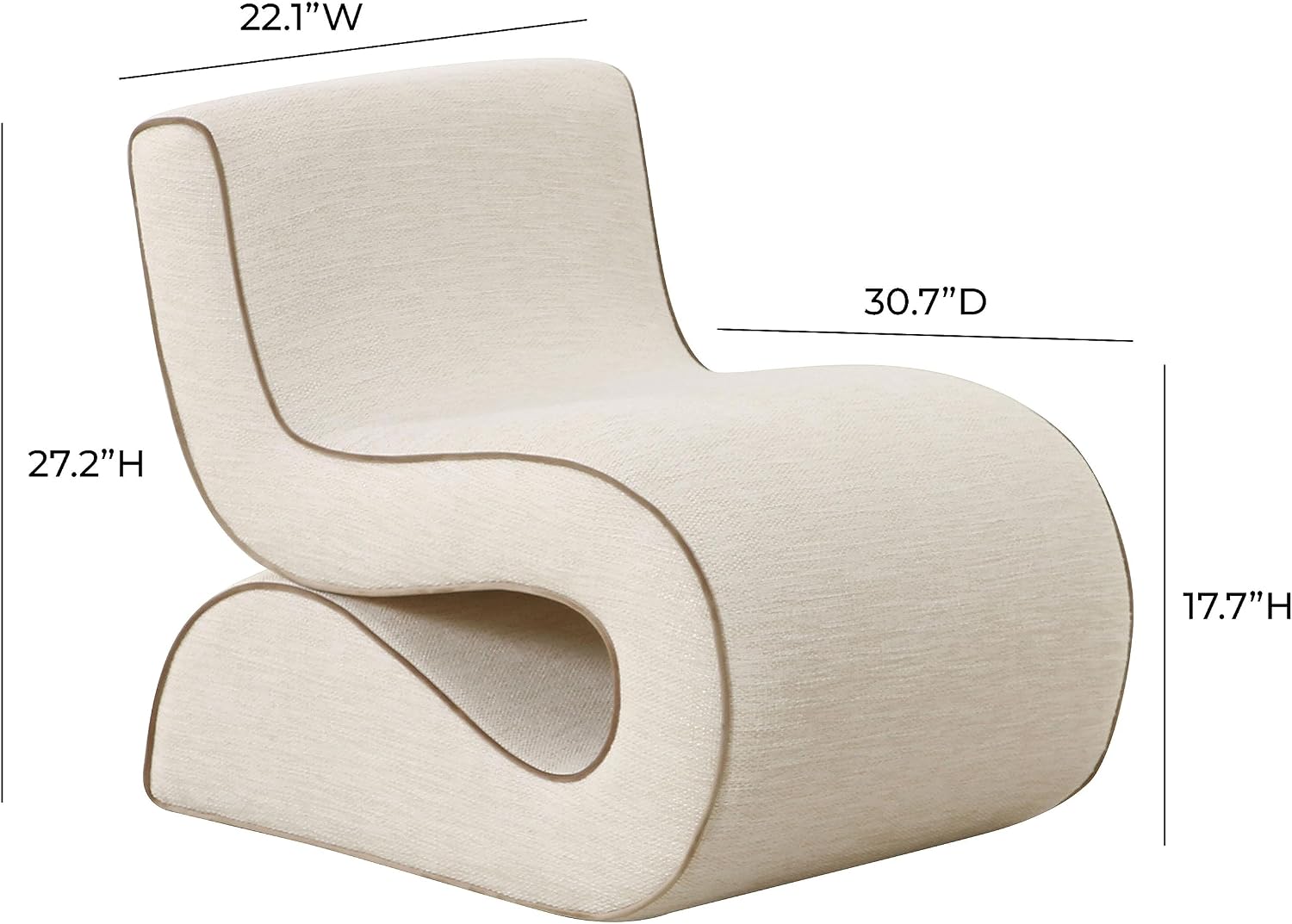 Tov Furniture Senna Cream Basketweave Accent Chair