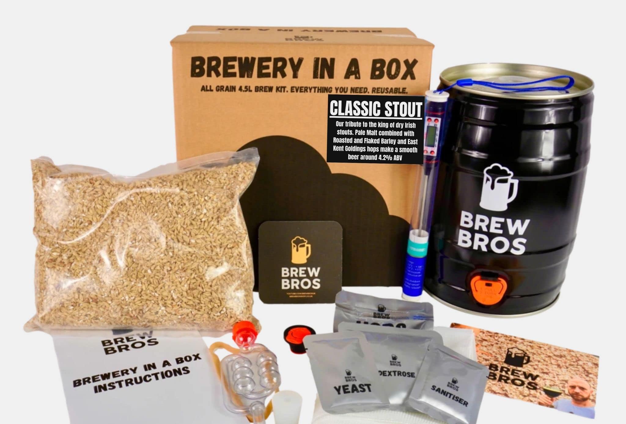 Brewery in a Box Classic Stout All Grain Reusable Beer Making Kit