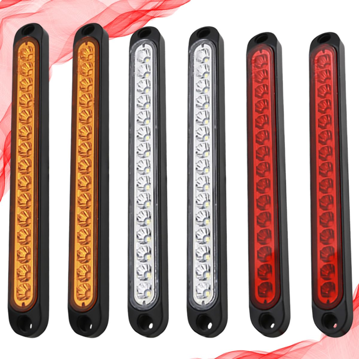 ERINGOGO 6 Luces Traseras LED para Remolque 15 LED Impermeables 12v 6 Piezas Luz de Freno Señal y Marcha Atrás para Camión y Furgoneta