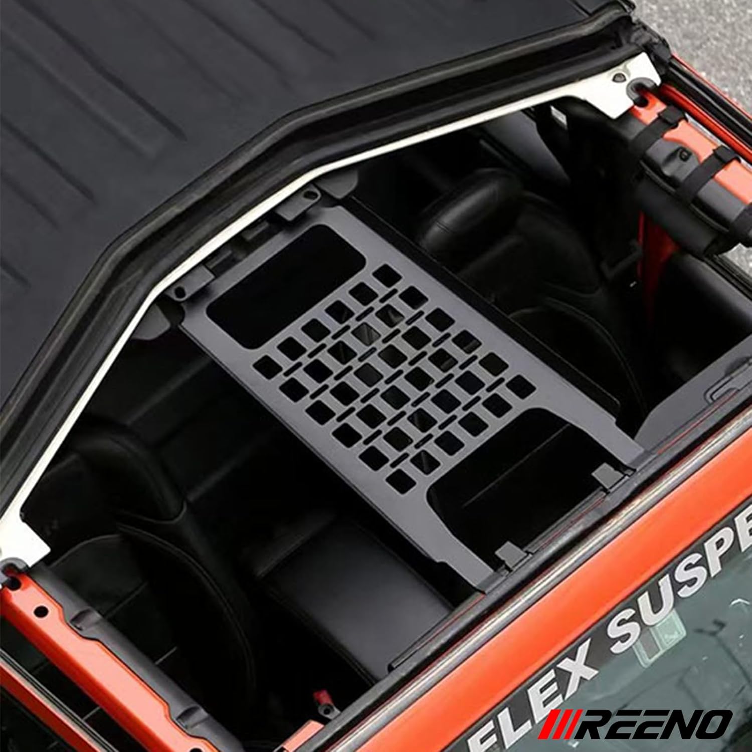 Cargo Roof Rack Overhead Molle Panel Accessories Compatible with 2018-2024 Jeep Wrangler JL JLU & 2020-2024 Gladiator JT Doors/No Drilling（Not Applicable with Electric Soft-top Models）