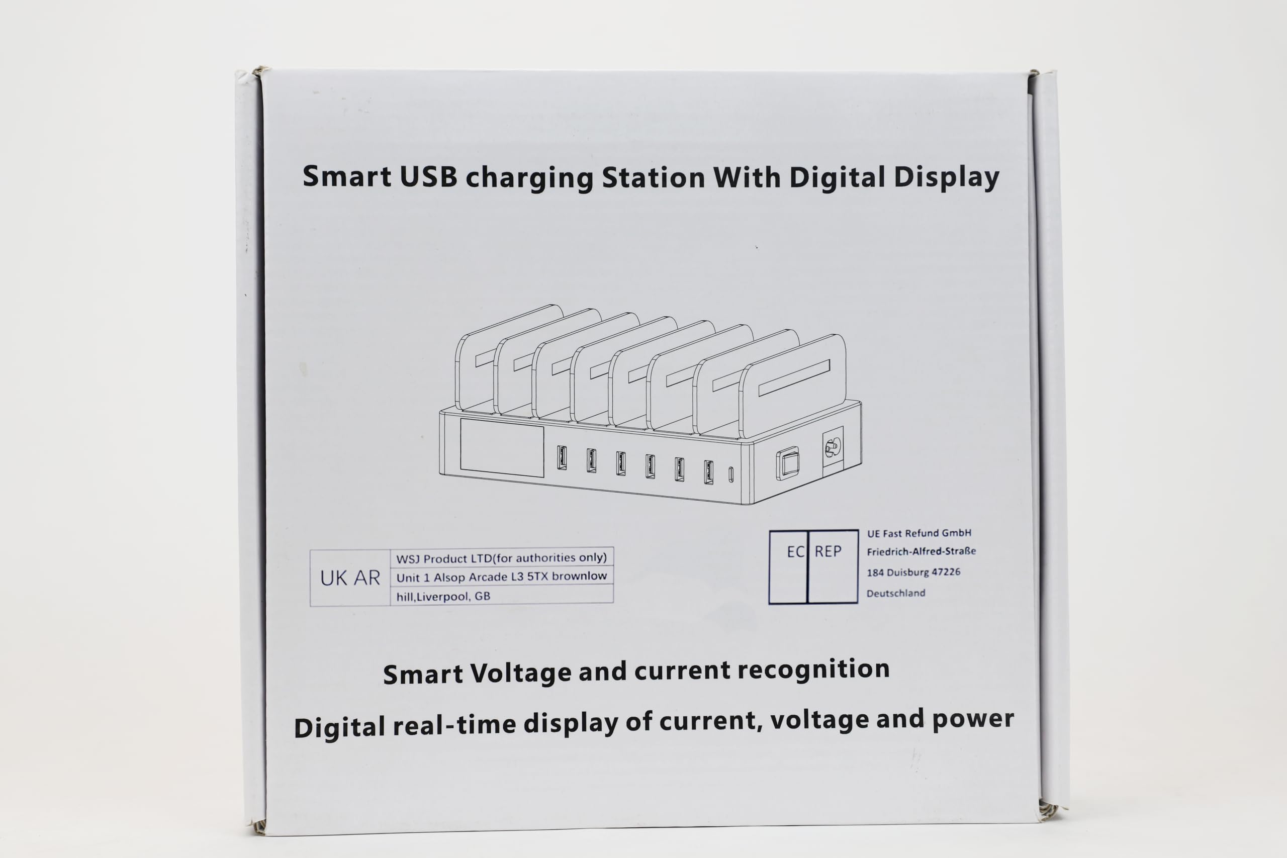 Stazione di Ricarica USB a 7 Porte Caricatore con 7 Cavi per iPhone iPad Tablet