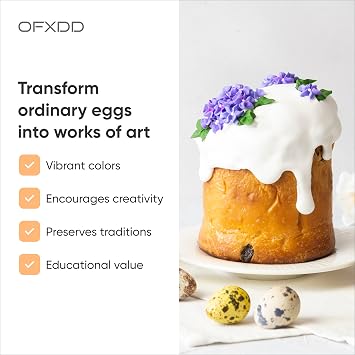 OFXDD 14 Pcs Egg Wraps Easter Set - Traditional Easter Egg Shrink Wrappers - Ukrainian Easter Egg Decorating Kit - Othtodox Easter Egg Wrappers for Pysanka - Thermo Easter Egg Sleeves